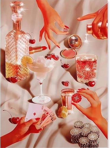 KICHANG Kits de arte de diamantes de pintura de diamante retro blanco para adultos, manualidades de diamantes 5D, kits de arte de diamantes redondos