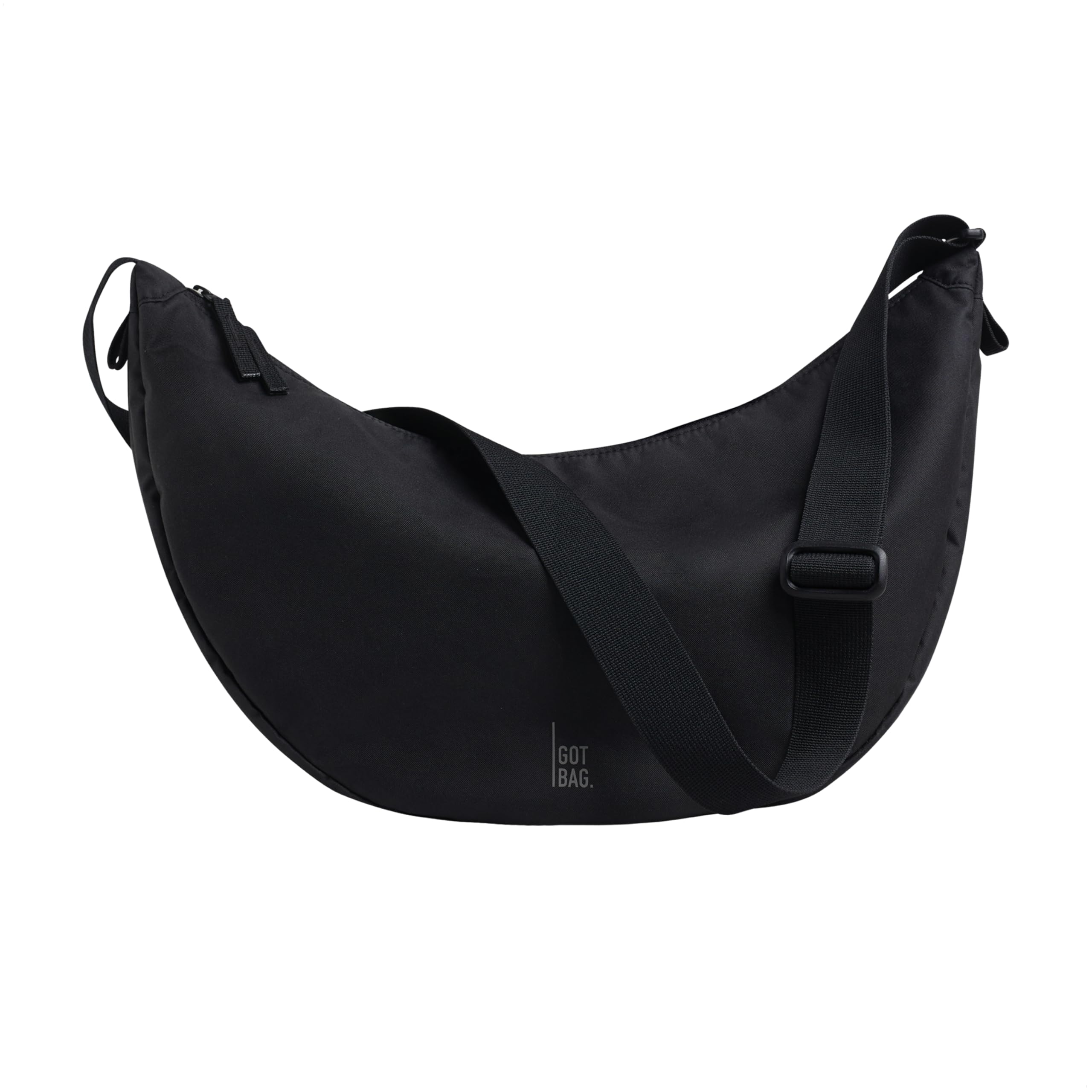 GOT BAG Crossbody Moon Bag | Halbmond Handtasche Wasserabweisend | Stylische Umhängetasche mit verstellbarem Gurt (black, large)