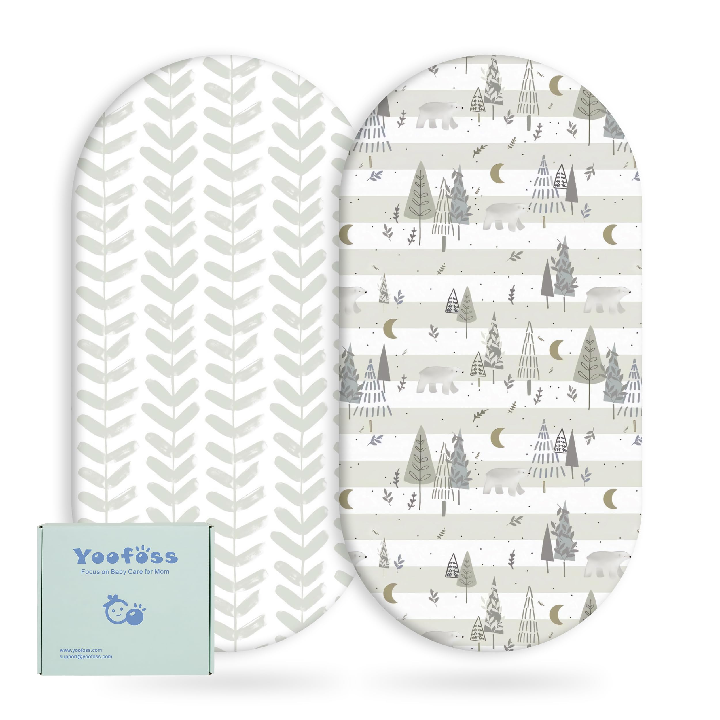 Yoofoss Cozy & Breathable Travel Cot Mattress Sheets - 95 x 65cm Fitted Sheet 2 Pack Green Giraffes — view 10
