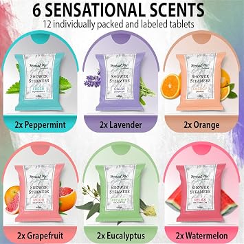 Shower Steamers for Women, 24pc Shower Bombs Aromatherapy Gift Set w/Organic Essential Oils, Shower Steamers for Women, 24pc Shower Bombs Aromatherapy Gift Set w/Organic Essential Oils, Shower Melts