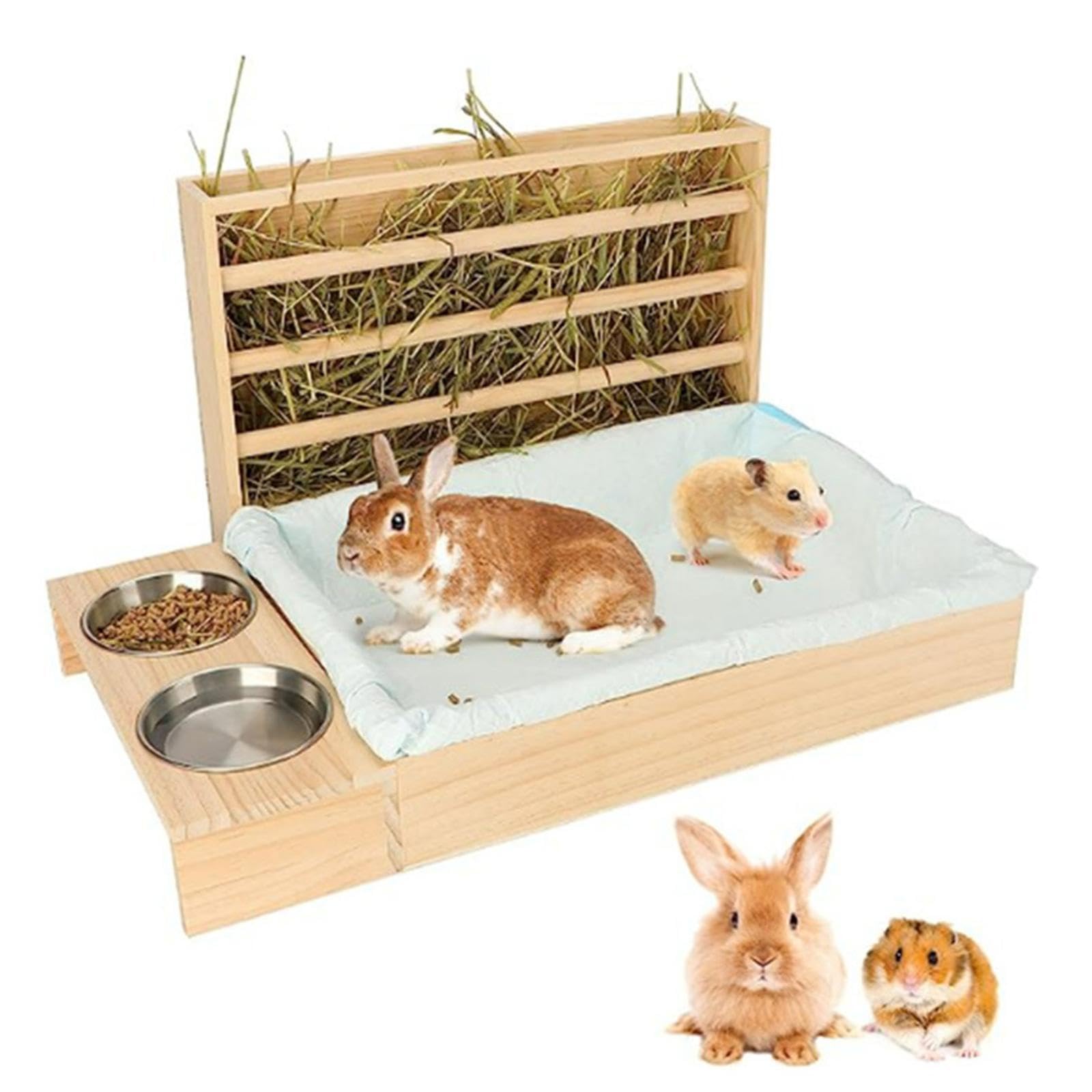 Contenitore per cibo per criceti, pratico porta fieno per tutti i piccoli animali, compresi i cincillà, lettiera per piccoli animali, mangiatoia per cincillà