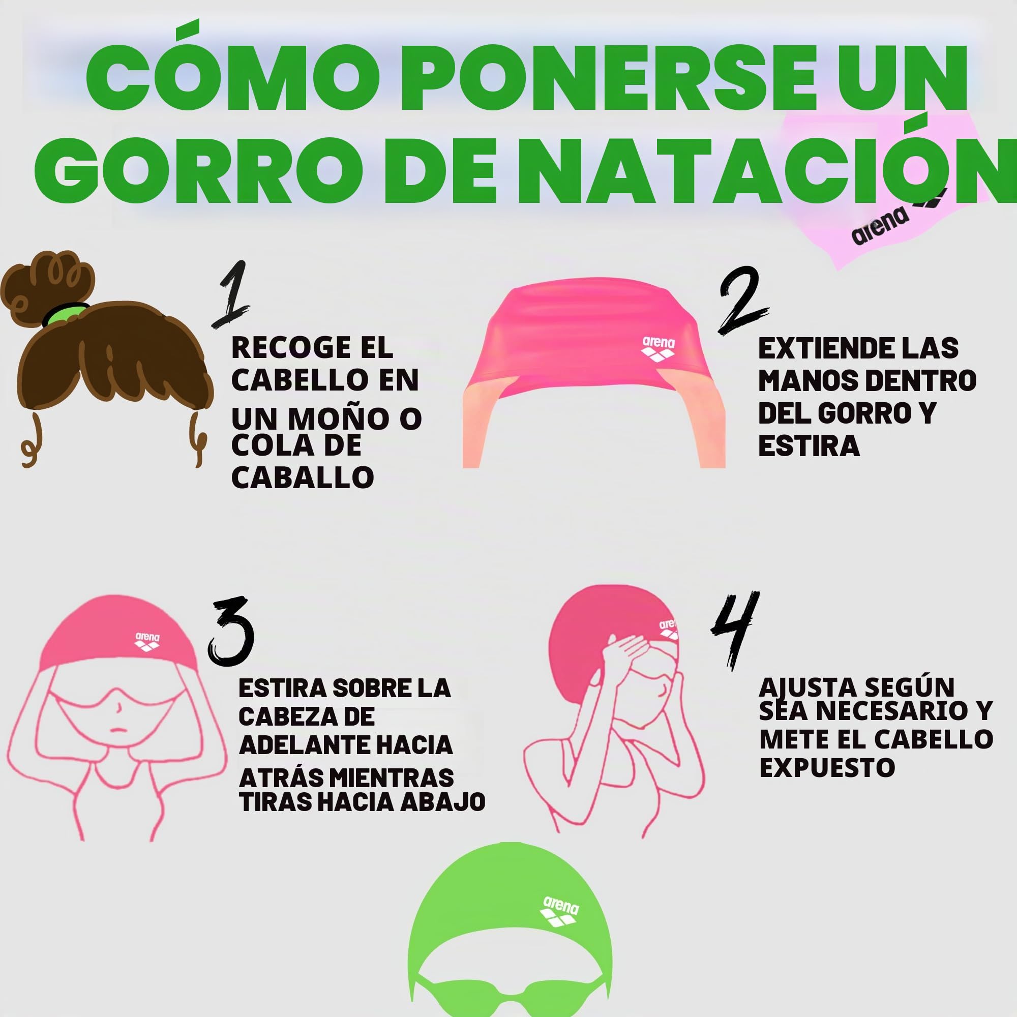 Arena Gorro de natación Unisex de Silicona clásico para niños y niñas, Gorro de natación con Borde Reforzado, Gorro de natación Suave y Resistente