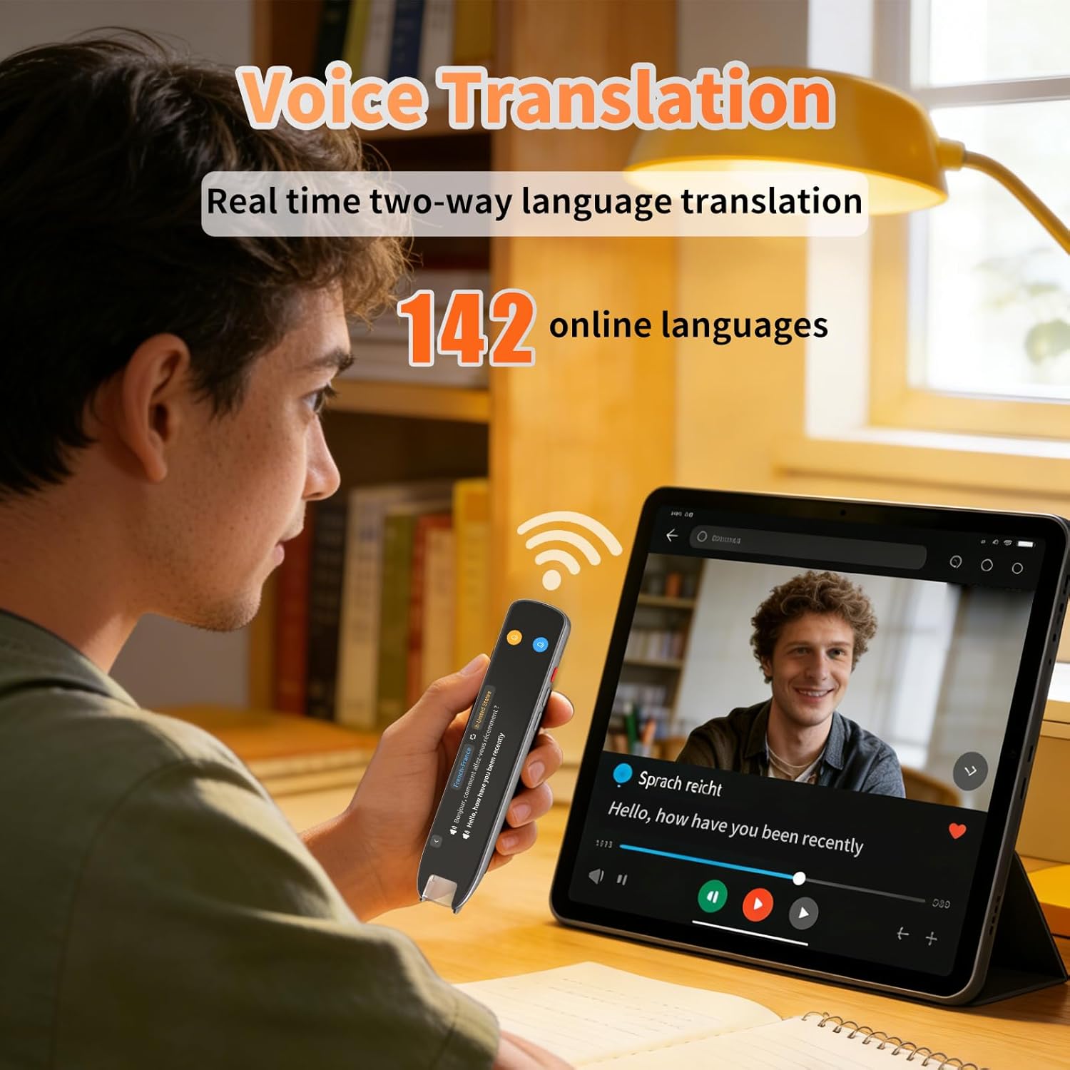 Translator Pen&Reading Pen for Language Learners&Dyslexia&Learning Difficulties&Kids & Adults, OCR Translation Pen&Pen Scanner,Text to Speech Device for 142 Language(Grey)