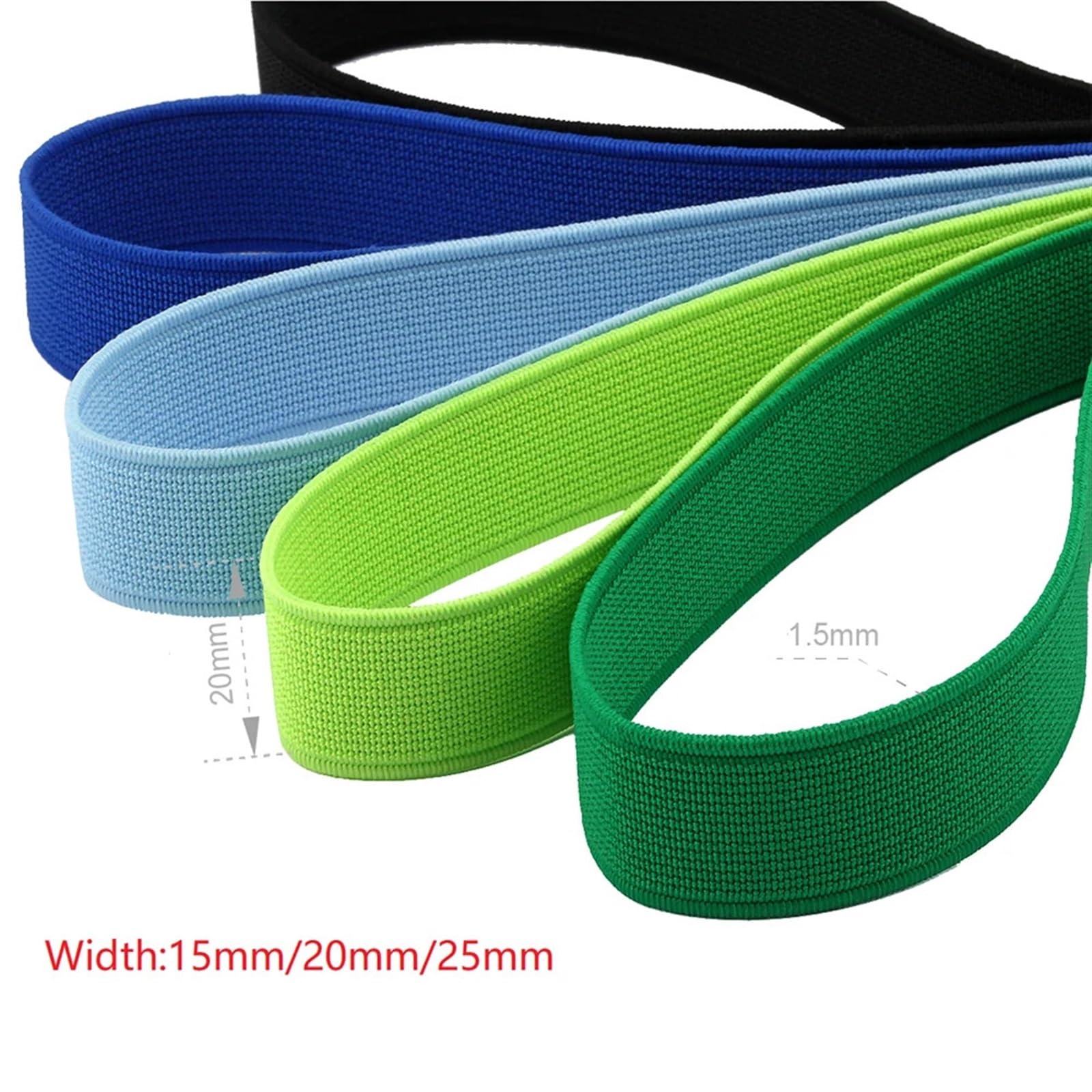 Banda elástica for coser, 15 mm, 20 mm y 25 mm, color negro, alta elasticidad, cómoda for coser ropa. | Beige,25mmx28Metre