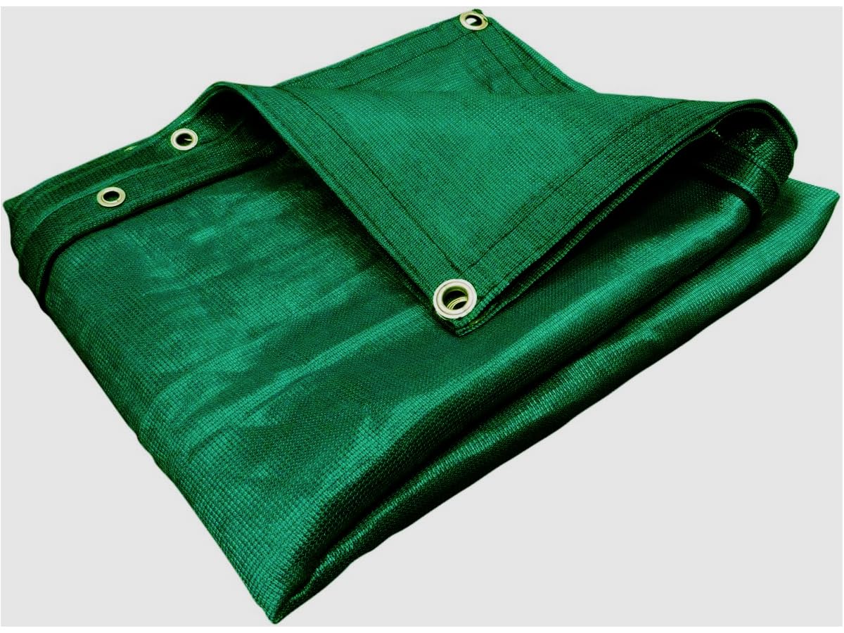 Green Mesh Super Heavy Duty Tarp Net Sail Sun Shade Awning and Fence Screen Patio and Canopy Cover 6' x 8'