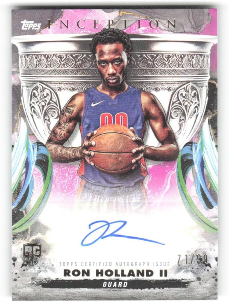 2024-25 Topps Inception Grail Chasing Signature Pink #GCS-RH Ron Holland II RC Rookie AUTO 71/99 Detroit Pistons Basketball Trading Card