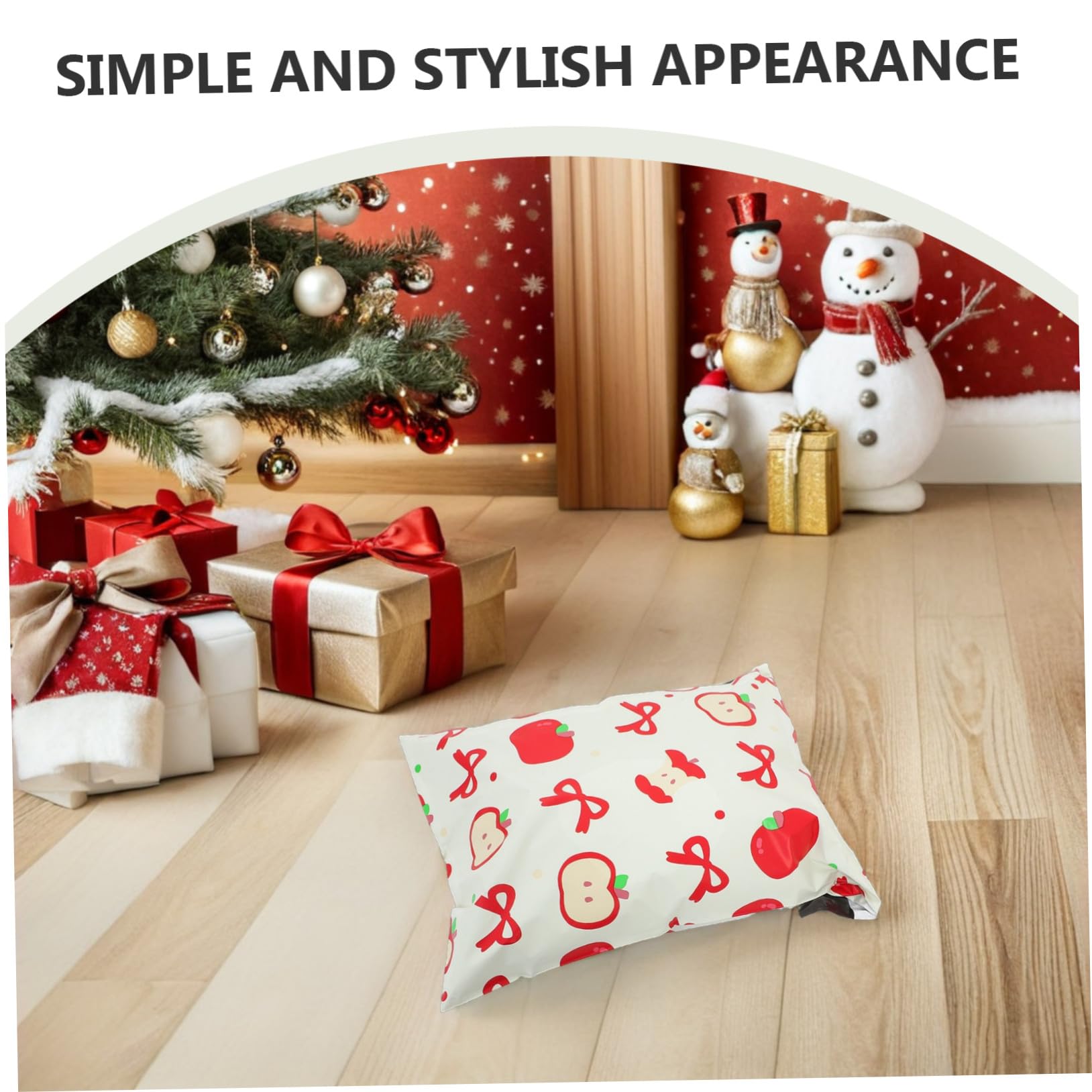 Gatuida 100pièces Sacs Cadeaux Opaques à Motif Pomme pour Emballage de Noël et Surprises Sacs Expédition Auto-adhésifs et Robustes