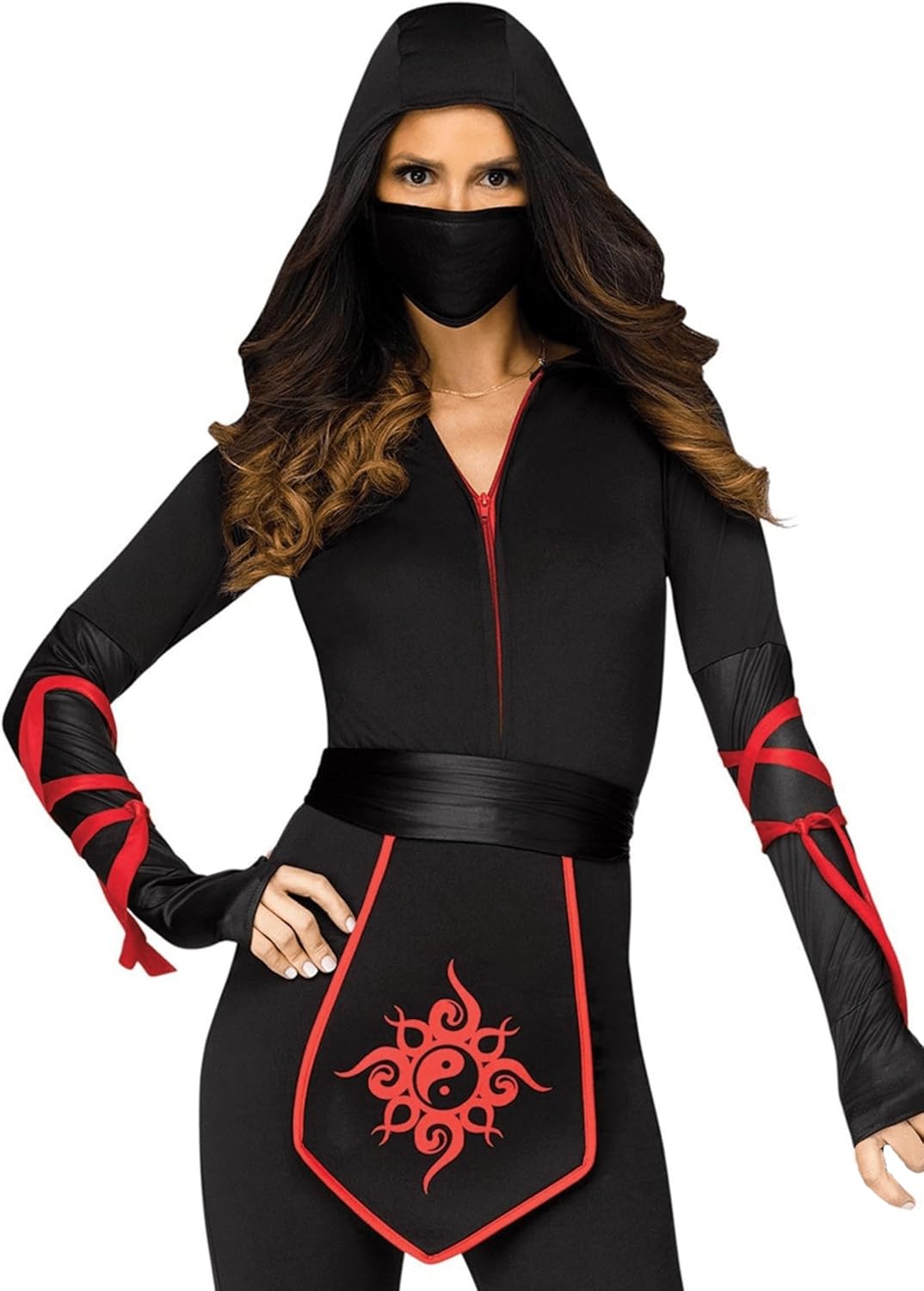 Fun World Women's Sexy Ninja Warrior Adult Costume, black, Size S 4-6