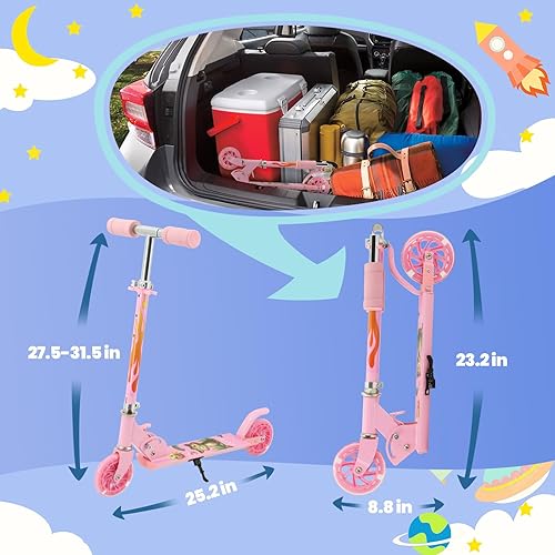 Miniatura 6 de TENBOOM Juguetes de scooter para niños de 6 a 12 años, 3 a 5 años, regalos de cumpleaños de Navidad para niñas y niños, patinete plegable fácil con