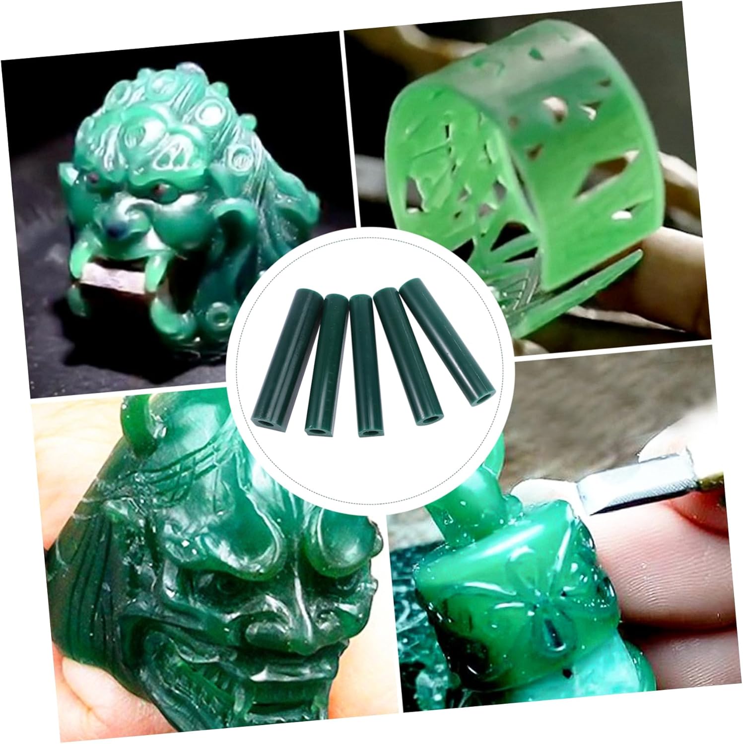 KONTONTY 5pcs Wax Ring Tube Mold for Jewelry Making Use Carving Tool for Beginners and Professionals Smooth Inner Design for Durable Rings for Crafting and DIY Jewelry Projects