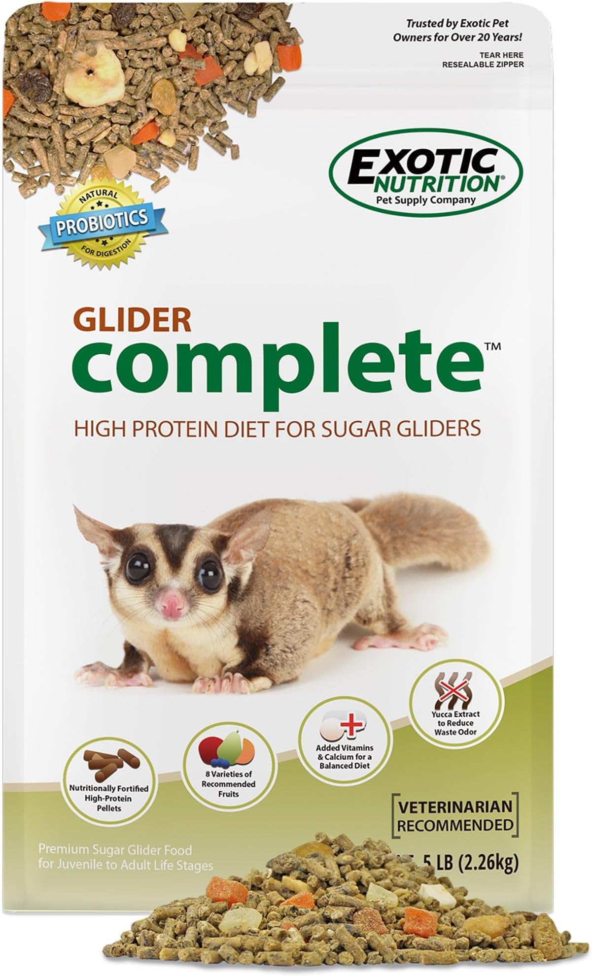 Glider Complete - Healthy High Protein Nutritionally Complete Staple Diet Sugar Glider Food (2 lb)