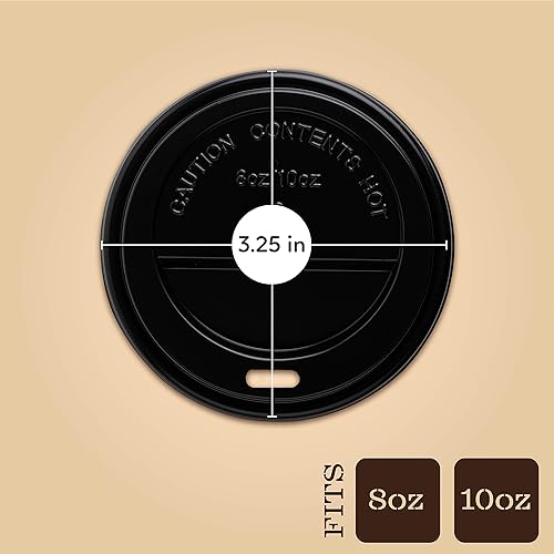 Miniatura 3 de Paquete de 200 tapas Tapas para tazas calientes de papel de 8 onzas, taza de café para bebidas frías o calientes, té, café, chocolate caliente