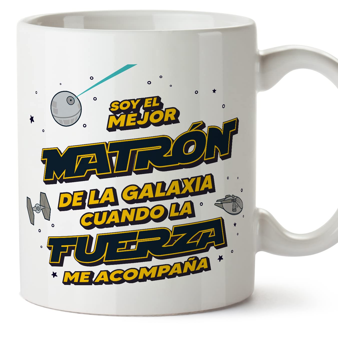 MUGFFINS Tazas para JEFE hombre - En Español - Mejor de la Galaxia Cuando Fuerza me Acompaña - 11 oz / 330 ml - Regalo original y divertido — view 78