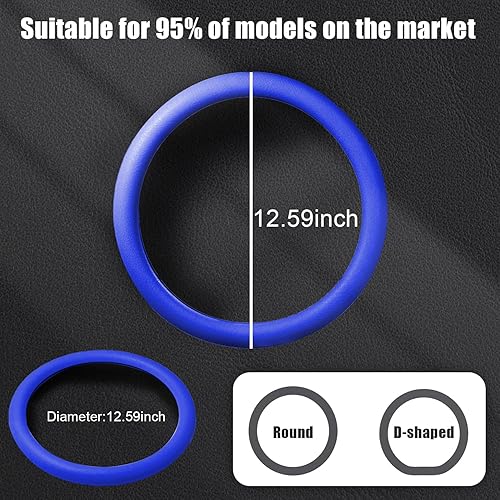 Miniatura 2 de JDDRY Funda para volante, protector de ajuste universal, funda de silicona para volante de automóvil (azul rey, 1 unidad)