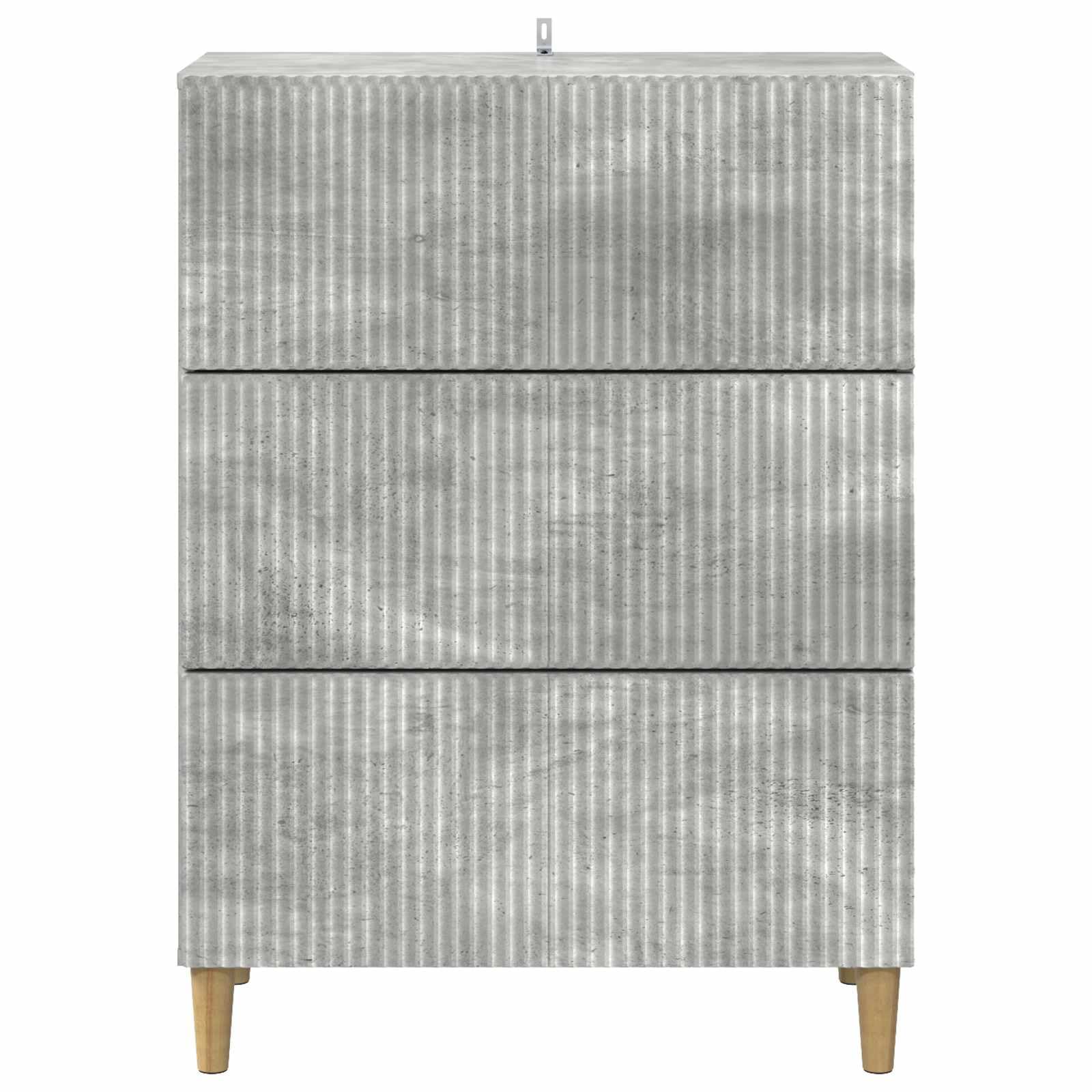 Cassettiera Grigio Cemento in Legno Ingegnerizzato 66x34,5x90 cm