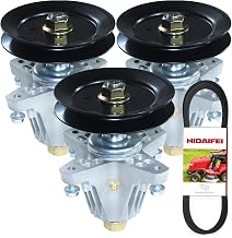 3 Pack 918-06980 Spindle Assembly Kit with 954-04077A Belt 5/8x134 Replaces 618-06980 918 06980 for Cub Cadet 50" XT1 GT50, XT1-GT50, Troy-Bilt Super Bronco 50, Craftsman G8200, G8300 Mowers