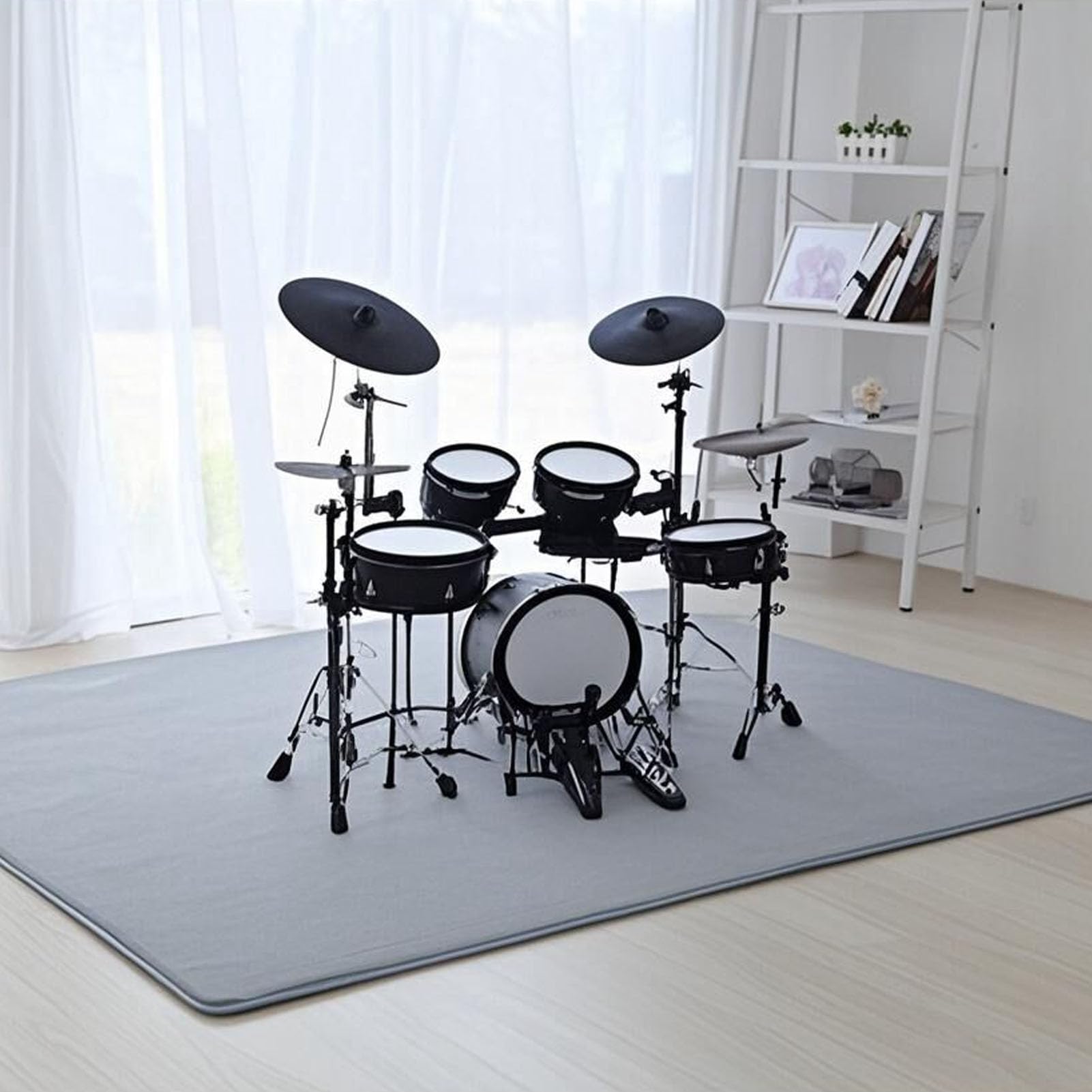 Schlagzeugteppich Drum Teppich Schlagzeug Teppich 110 x 200 cm Schallschutz Matte rutschfeste Trommel Teppiche Antivibrationsmatten Quadratische Schallschutzdecke für E-Drum-Kits Bass Drum Snare