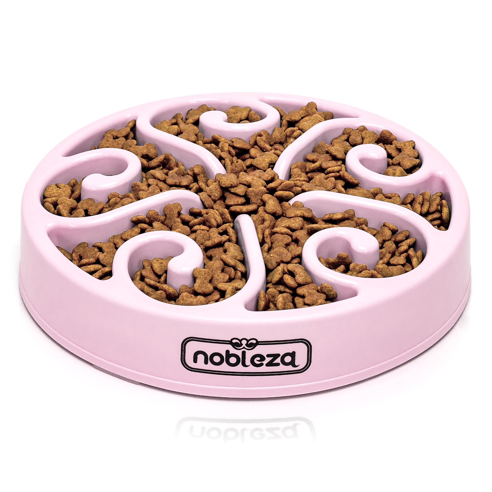 Nobleza Comedero Perro Antivoracidad, Antideslizante Comederos Para Perros, Comedero Antivoracidad Perro, Duradero y no Tóxico Que Evita la Asfixia Comedero Perro Grande y Medianos, φ20.4*H4.7cm, Pink