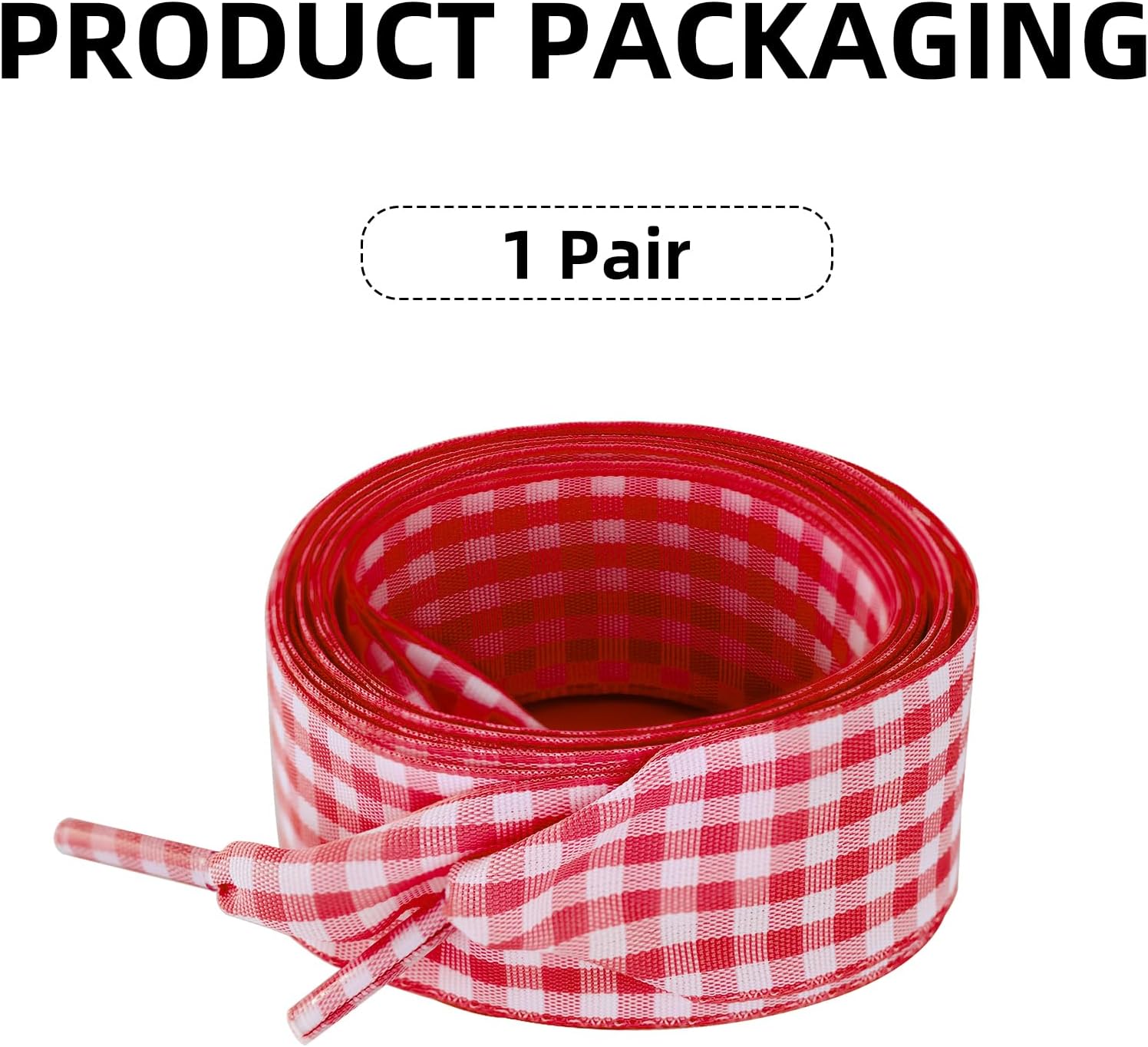 UamGlsob 25MM Gingham Ribbon Shoe Laces, Plaid Shoelaces image 2
