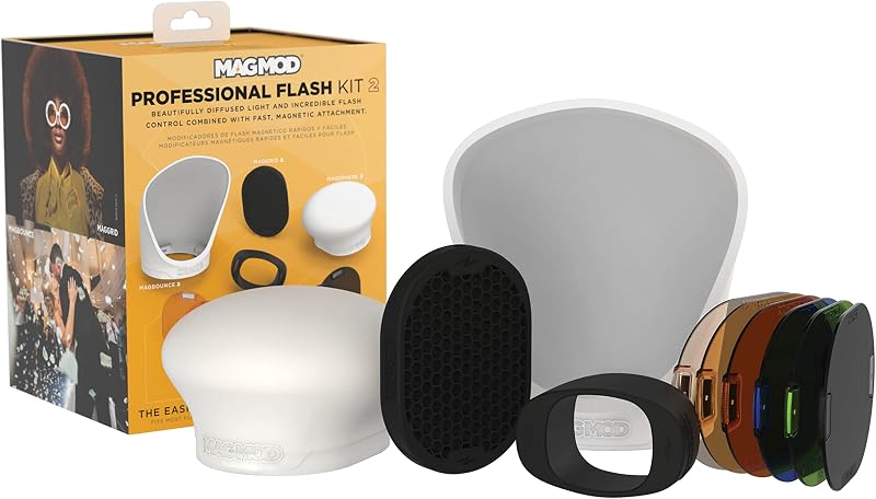 Professional Flash Kit 2, Photography Lighting Flash Diffuser Set | Magnetic Light Diffuser Attachments, Lightweight MagMod Modifiers, Superior Light Control, Built for Working Photographers