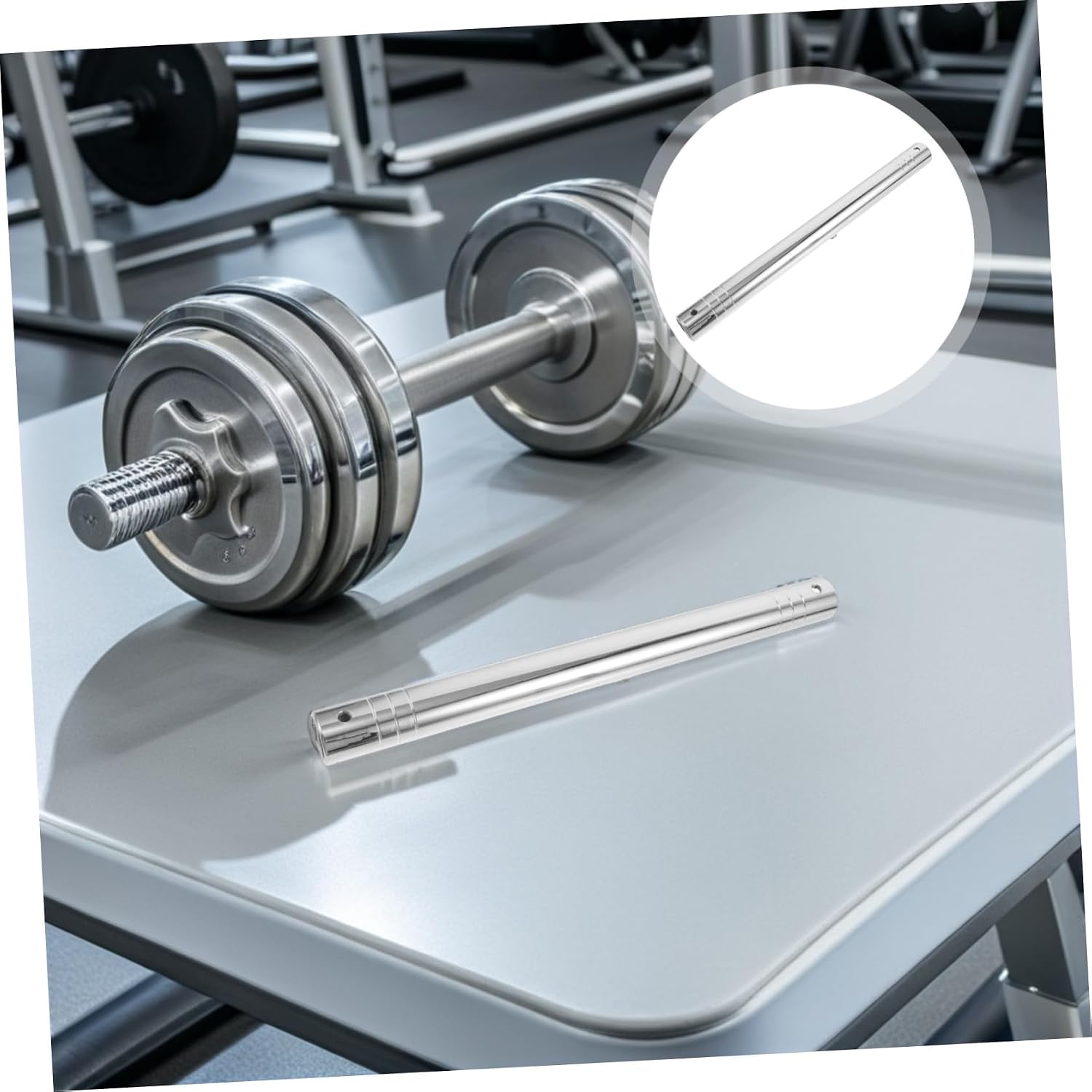 Dumbbell Barbell Connector Bar 35cm Steel Metal Fitness Bar Weight Connector for Home Gym Strength Training