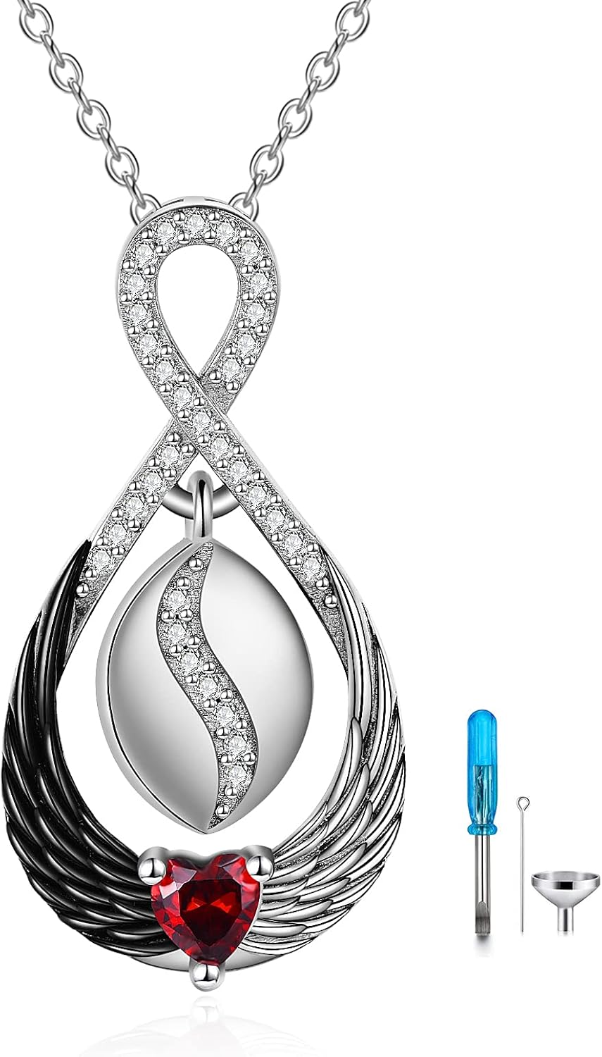 Urn Necklace for Ashes Sterling Silver Cat/Tree of Life Pentagram/Mjolnir/Infinity Wings/Wolf/Triquetra Urn Pendant Cremation Jewelry Memorial Gifts for Women Men