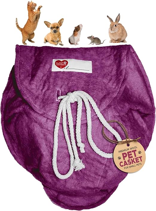Cloud® Eco-Friendly Pet Burial & Cremation Ceremony Kit - Casket for Smaller Pets: Rabbits, Hamsters, Gerbils, Birds, Fish, Reptiles, Small Cats (Choose Size & Color)(Medium, Magenta)