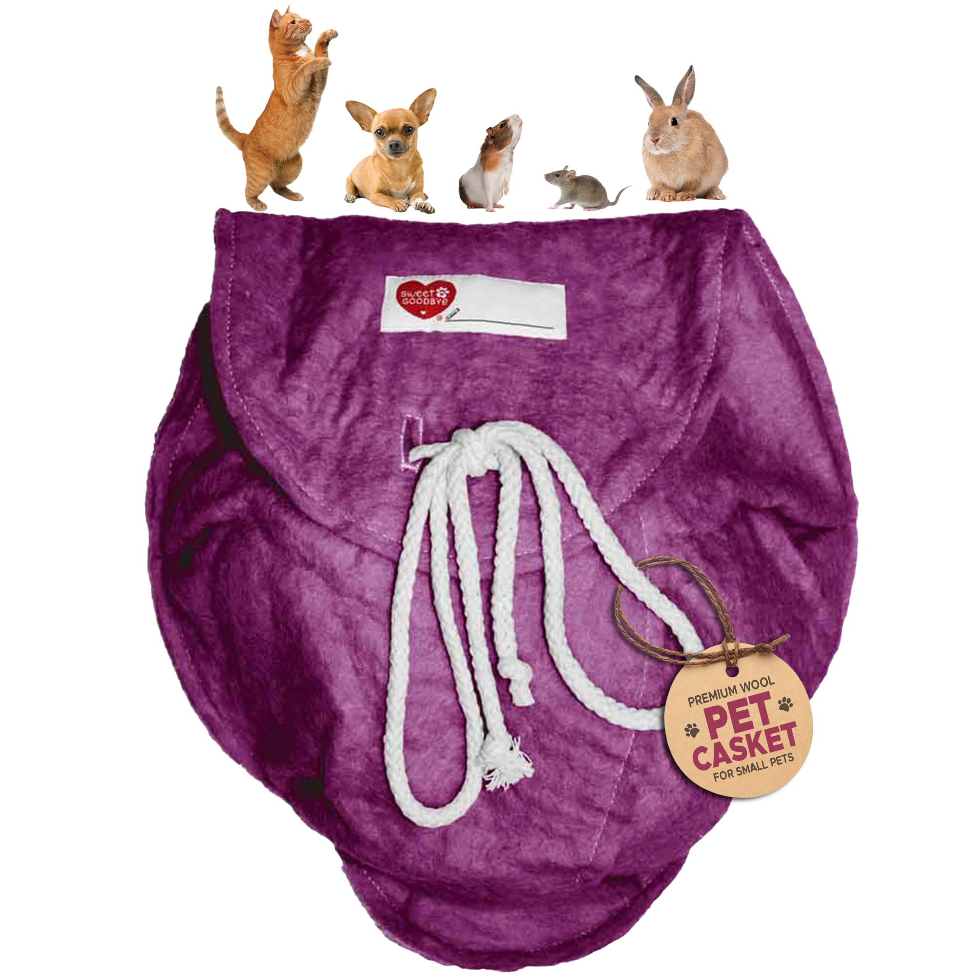 Sweet Goodbye Cloud® Eco-Friendly Pet Burial & Cremation Ceremony Kit - Casket for Smaller Pets: Rabbits, Hamsters, Gerbils, Birds, Fish, Reptiles, Small Cats (Choose Size & Color)(Medium, Magenta) — image 1