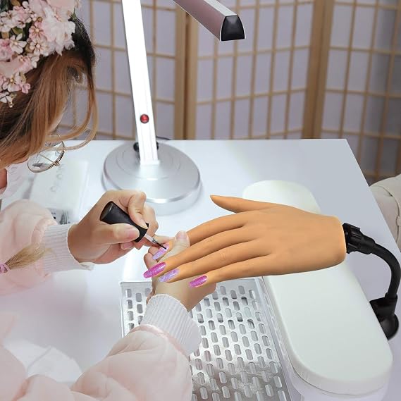 Silicone Practice Hand, Bendable Female Mannequin Hand for Acrylic Nails