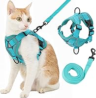Kodervo Escape-Proof Cat Harness & Leash Set - Reflective Adjustable 4-Buckle Vest for Kittens & Cats, Breathable Walking Harness