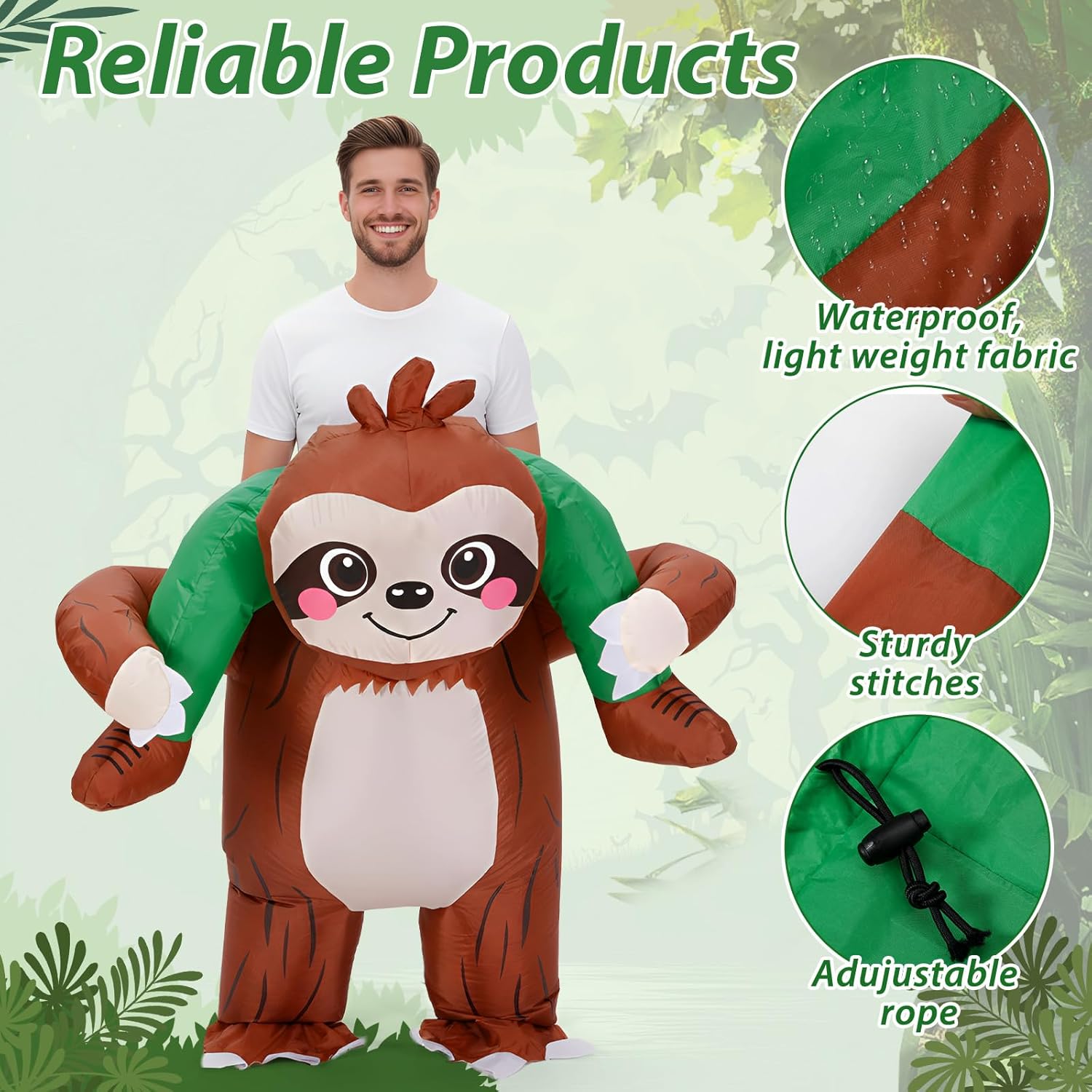VioraWhite Adult Inflatable Costume Ride on Summer Blow up Costume for Men Women Carnival Halloween Christmas Cosplay Dress