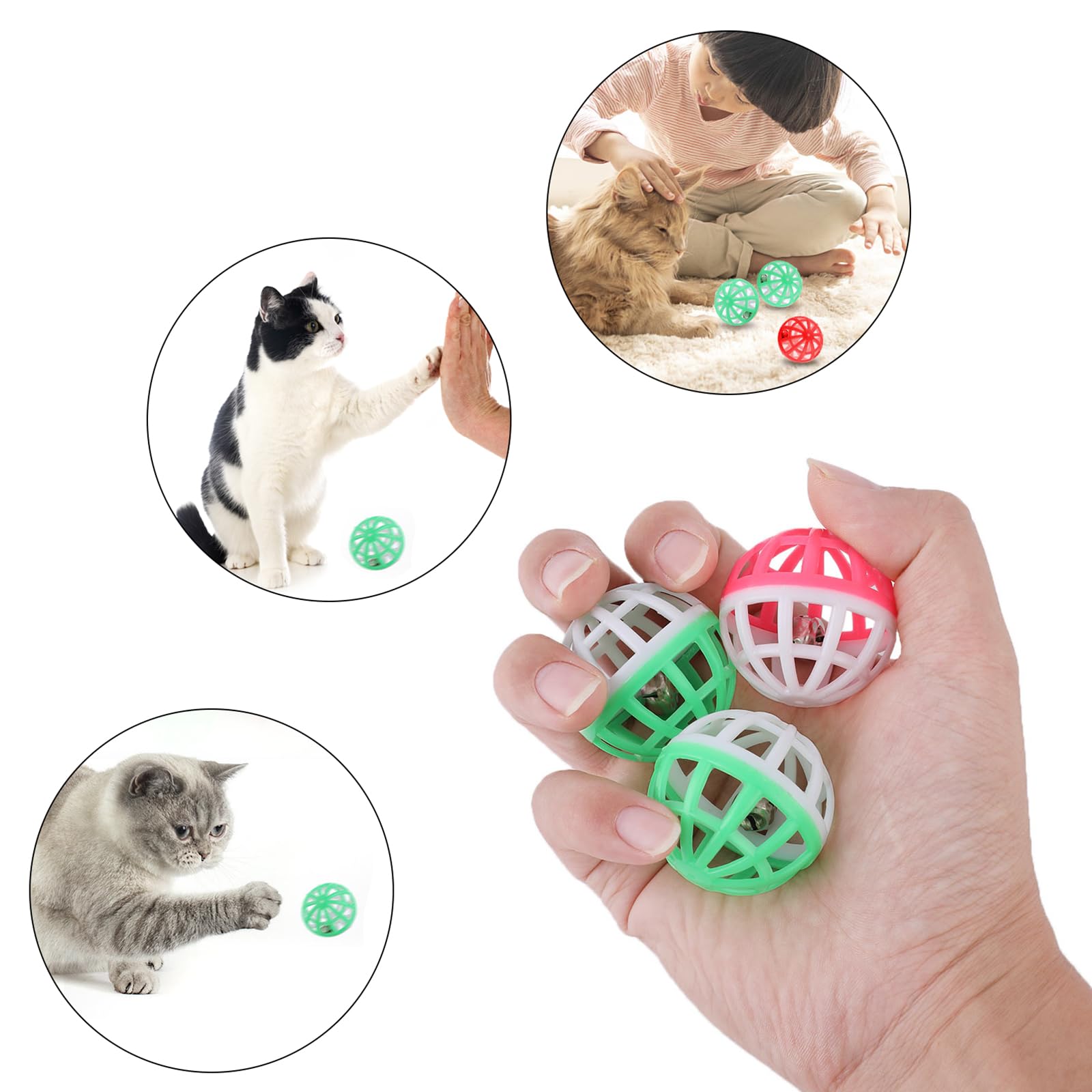 Giocattolo Per Gatti Con Lanciatore - 50 Palline Morbide In Peluche Per Gioco Interattivo