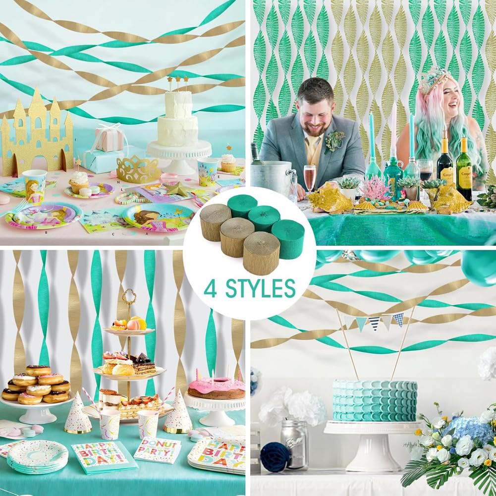 Krepppapier 22 rolle*25m Luftschlangen Kreppband Crepe Papier Kreppbänder | Krepppapier Girlanden zum Aufrollen, dekorative Party Kreppbänder,Hochzeit Dekorationspapier,mehrfarbige Festdekorationen