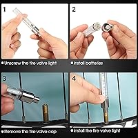 Vista 4 de 8 unids 5 LED bicicleta neumático neumático rueda válvula lámpara intermitente bicicleta rueda luz bicicleta tapa luces bicicleta radios luces noche