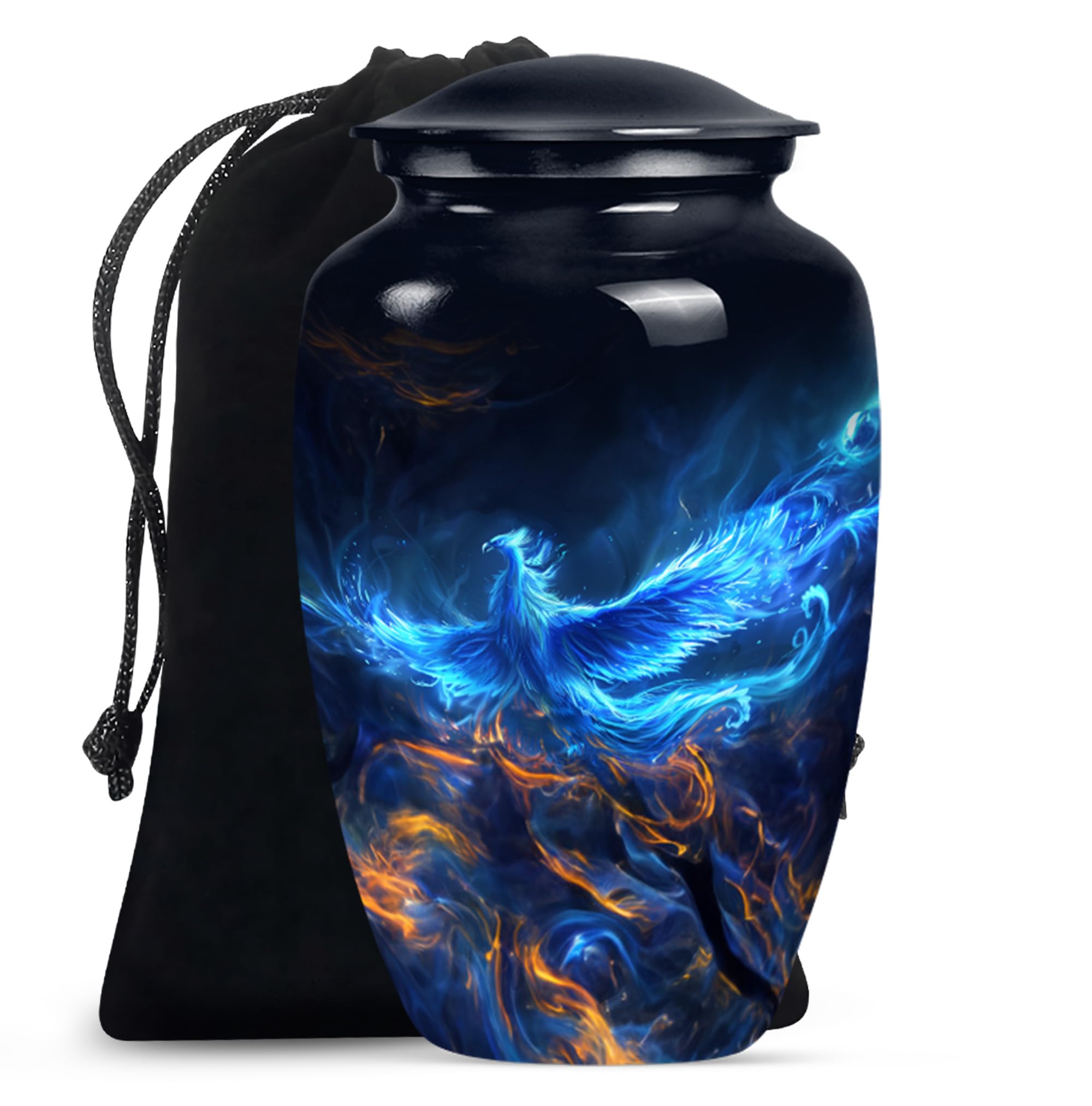 YATHABHISA Phoenix Bird Urns, Urn For Human Ashes, Adult Men & Women, Memorial, Large With Velvet Bag
