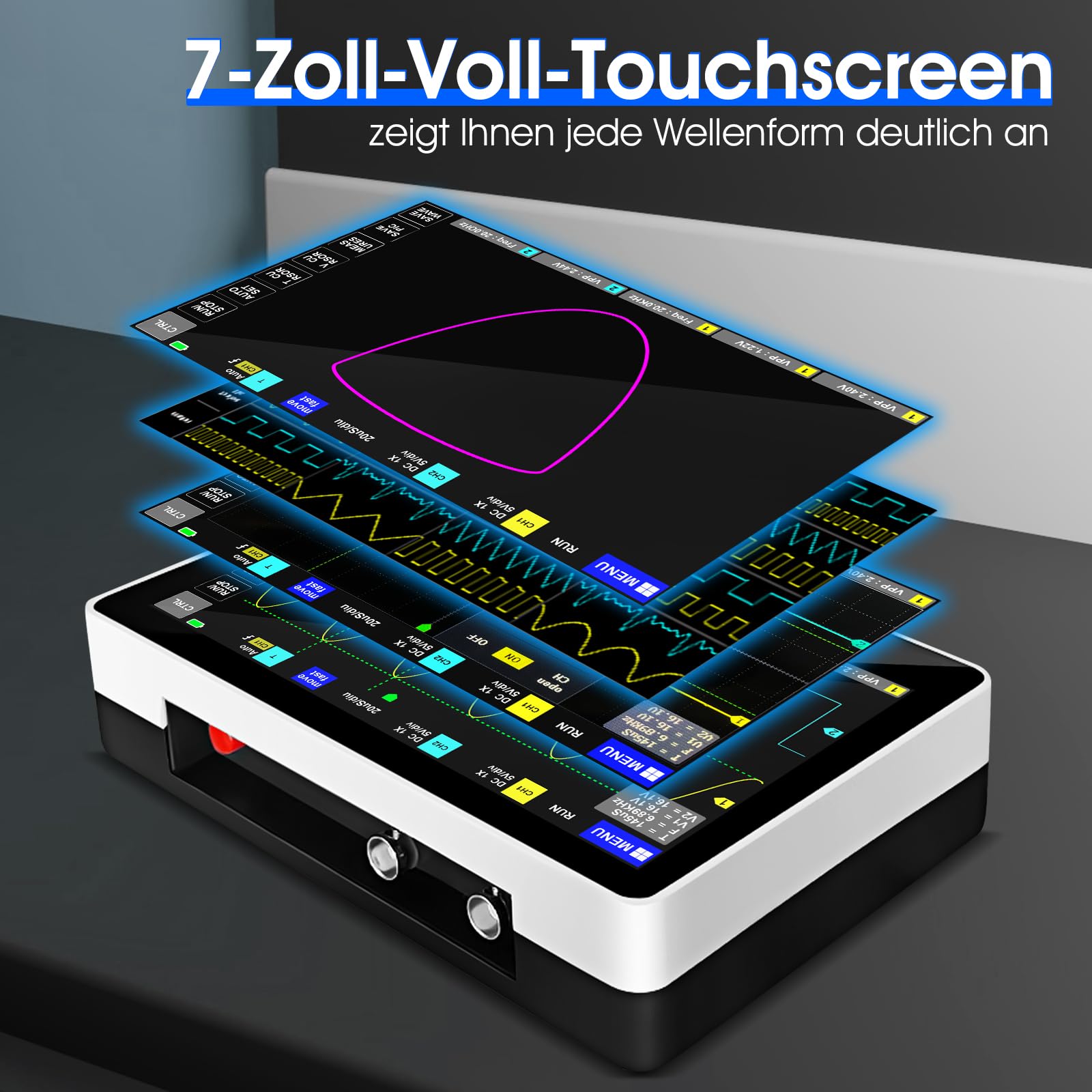 Oszilloskop Multimeter Digitales Handheld Oszilloskop 1013D 2 Kanal 100MHz Bandbreite,LCD Touch Screen,1GSa/s Abtastrate, 1GB Speicher Oscilloscope