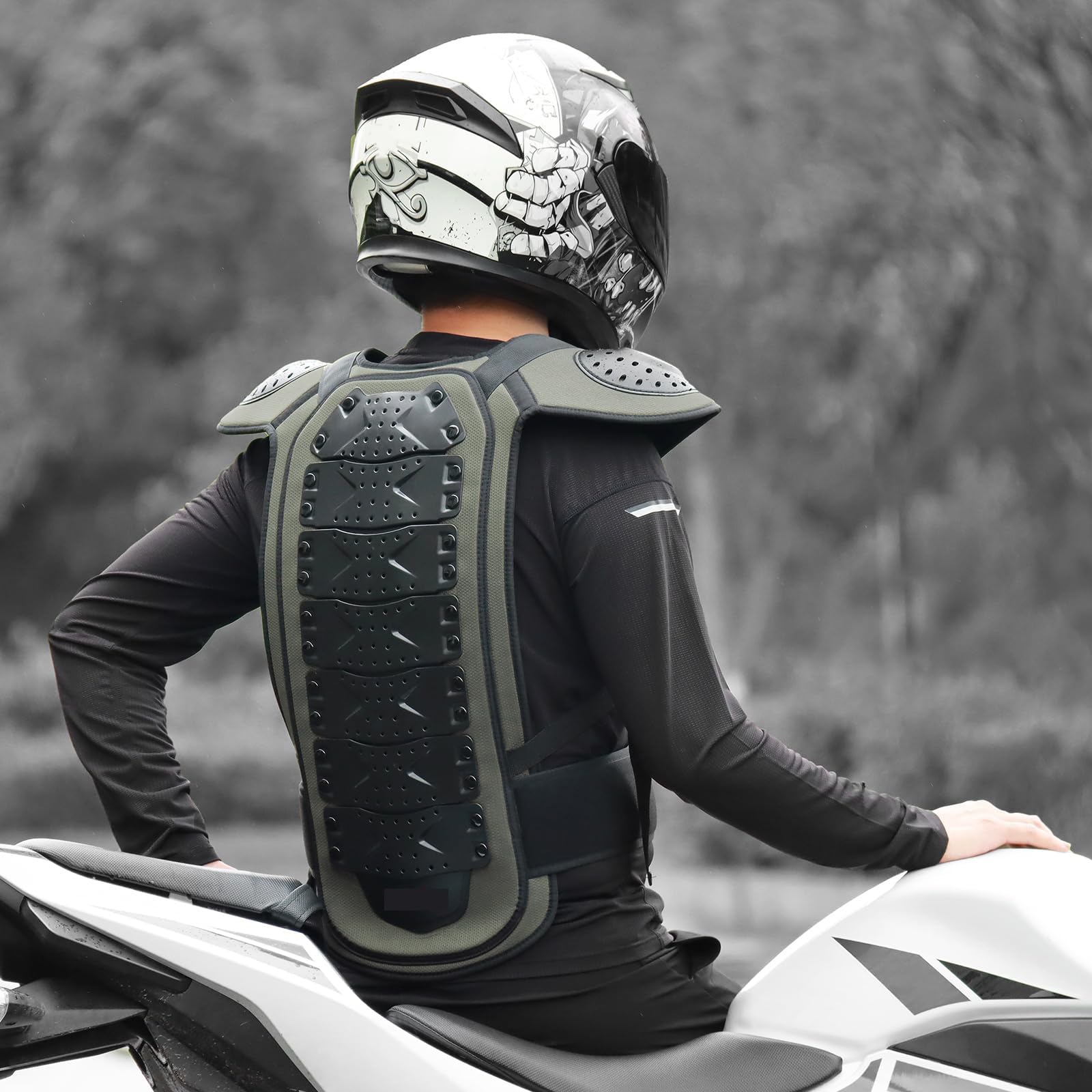 Gilet Protettivo Moto Per Adulti Con Protezione Torace Paraschiena Flessibile E Protezioni Spalle Traspirante Per Mountain Bike BMX Sci Skateboard Moto