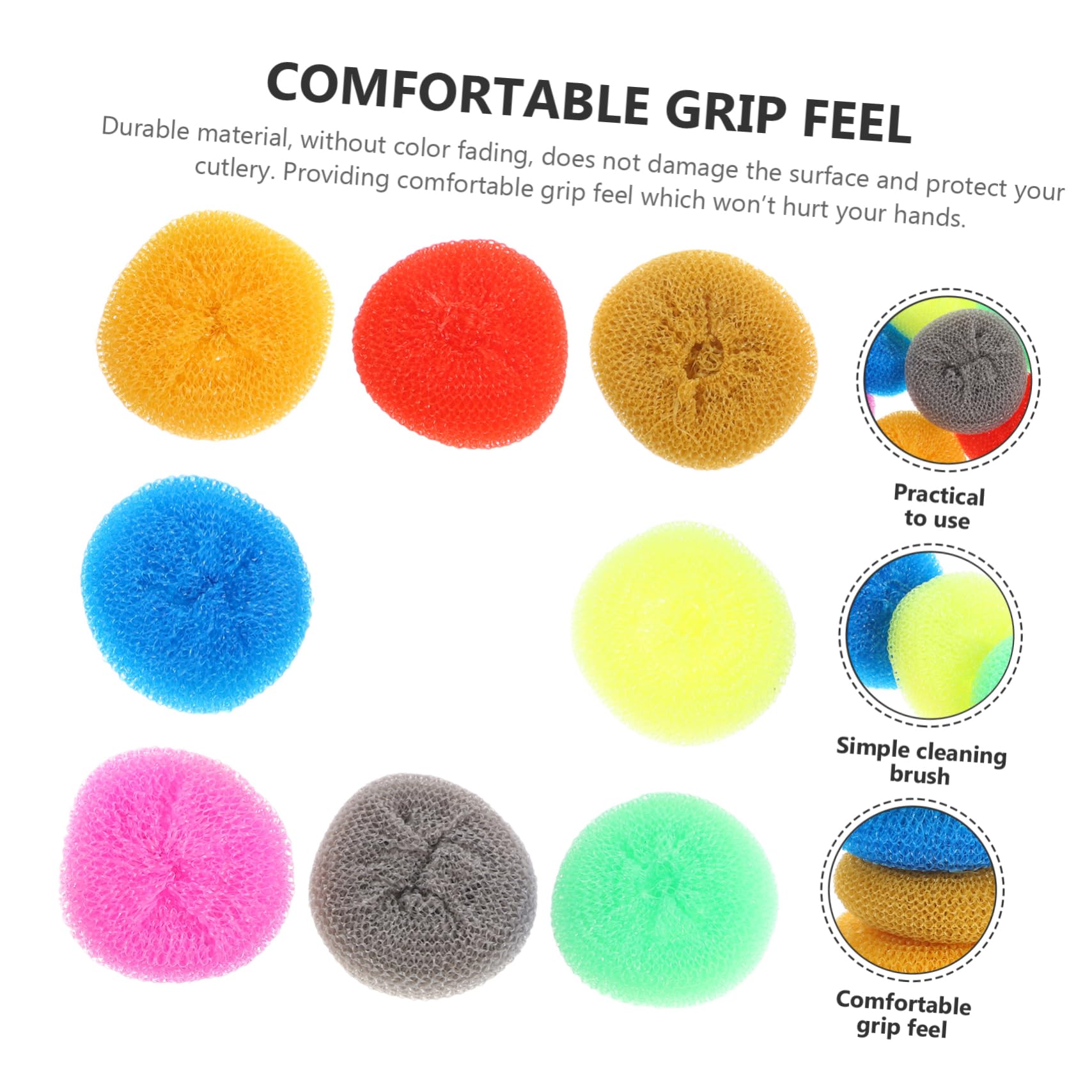 GARVALON Efficient Cleaning Pot Scrubbers Dishwasher Balls for Dish Washing Kitchen Scrub Pads Scrub for Cleaning Kitchen Brush