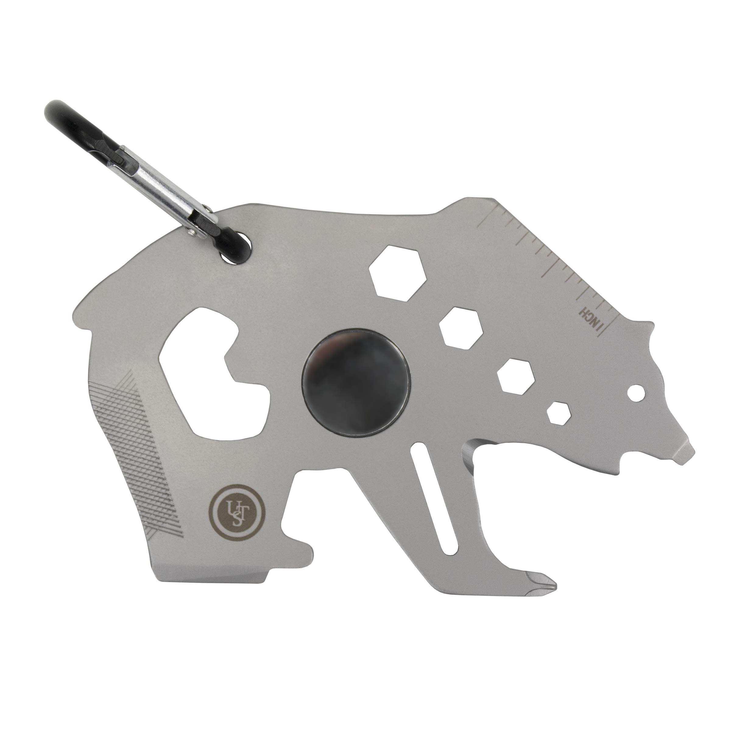 UST Tool-a-Long Multi-Tool Carabiners with Durable, Compact Stainless Steel Construction for Hiking, Kayaking, Camping, Travel and Outdoor Survival