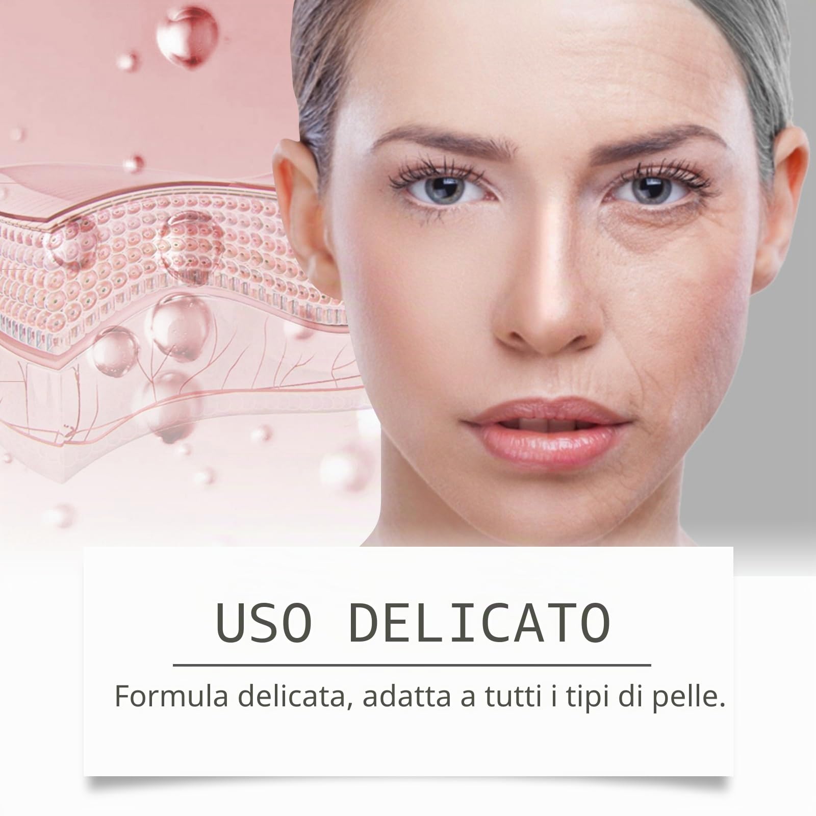 Sistema di Microinfusione Viso e Labbra – Siero con Acido Ialuronico Intensivo, Idratante e Antirughe, Trattamento Schiarente Professionale, Sistema di Micro-Infusione per Labbra per Pelli Sensibili