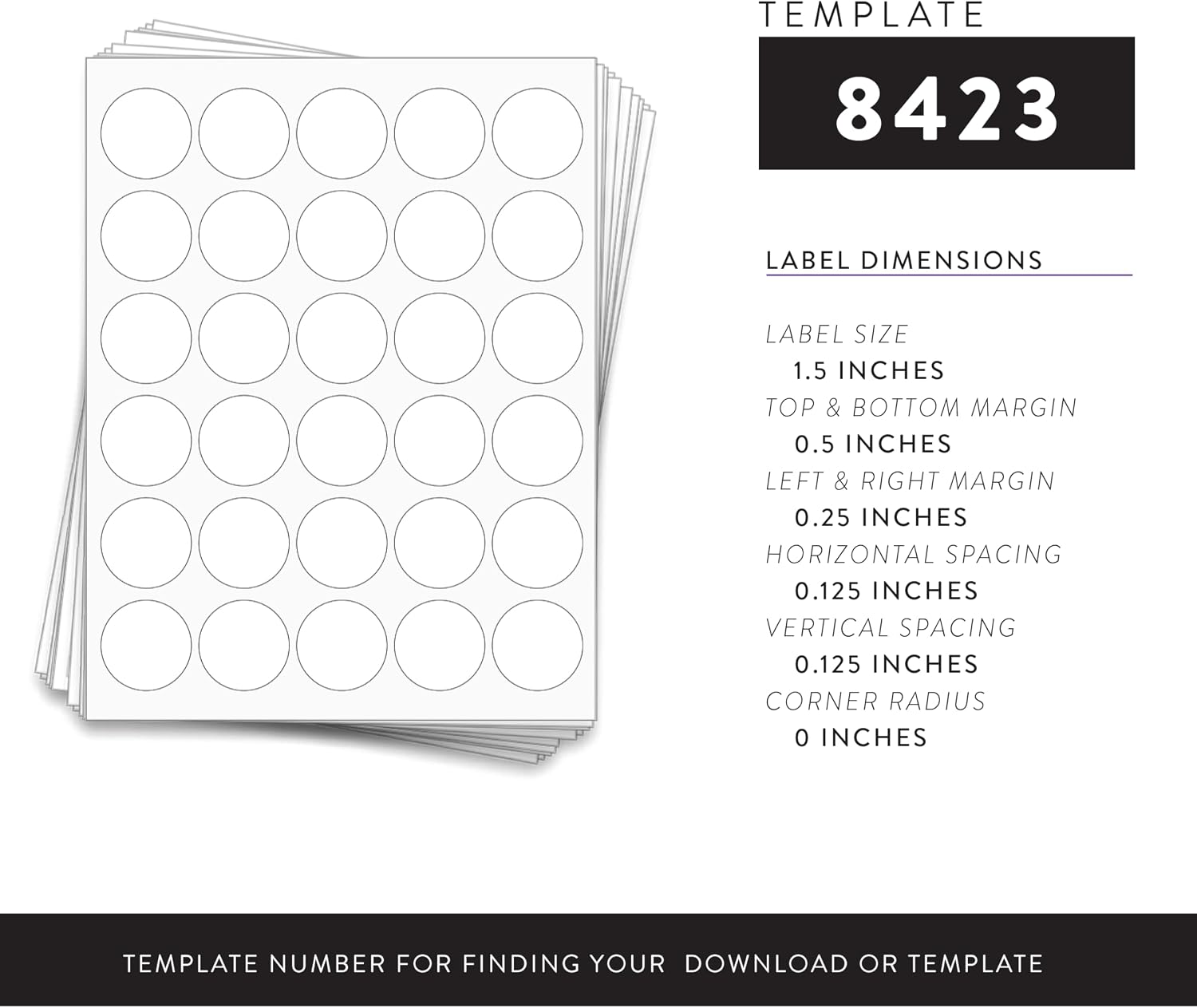 Round Lid Labels 1.5 Inch, 300 Blank Printable Circle Stickers | Waterproof, White, Lid Labels, Round Labels, Free Templates, Printable Stickers, for Jars, Candles, Tins and Bottles