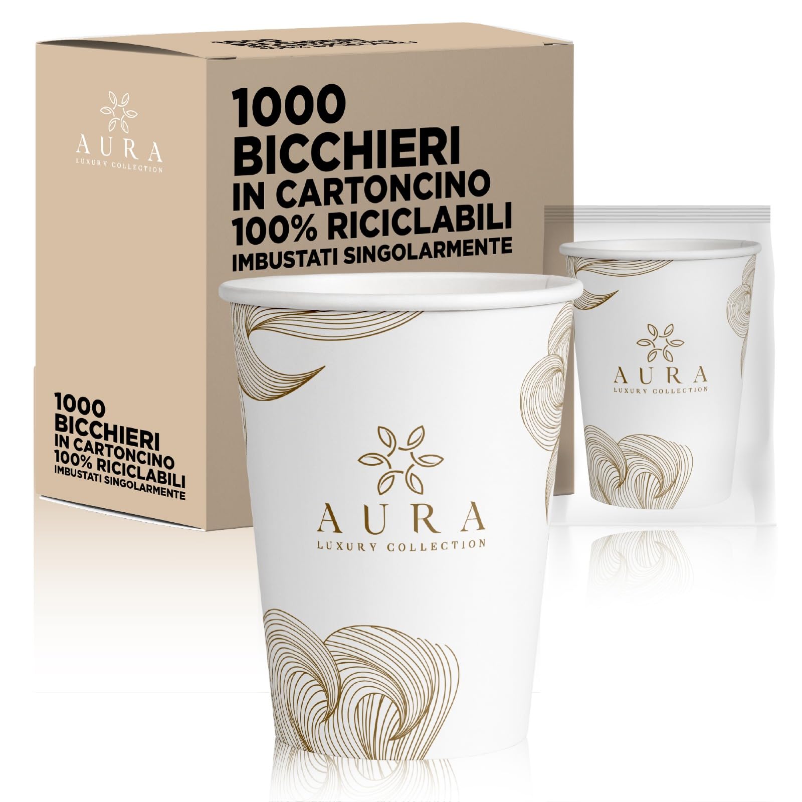 Jednorazowe białe jednorazowe kubki kartonowe do recyklingu do hoteli i b&b 210 ml (1000)