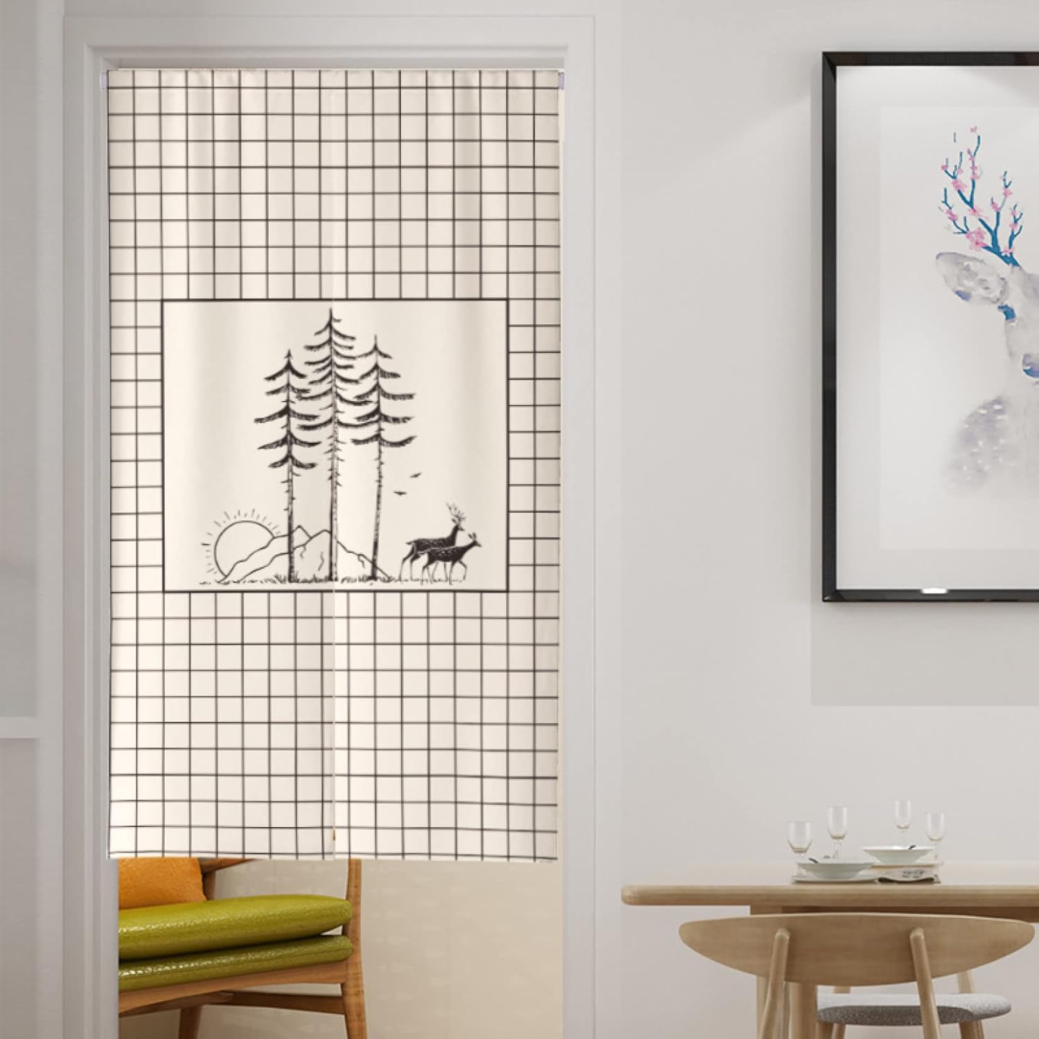 北欧 のれん 間仕切り 目隠し 遮光 サラサラ 暖簾 インテリア アクセサリ シンプル ロングカーテン 90x180cm モダン 高