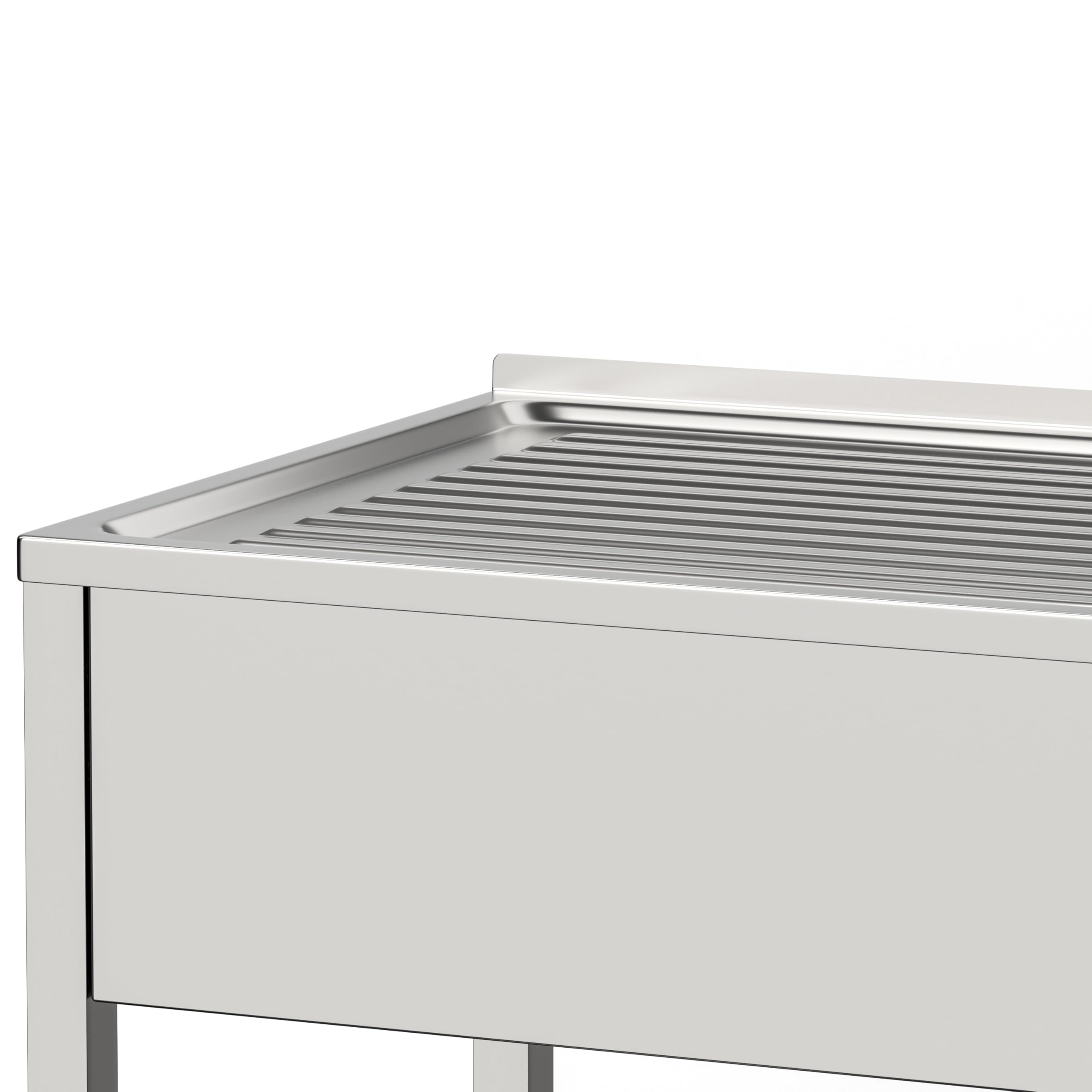 Fregadero Industrial Acero Inoxidable | 1 Seno con Escurridor | 1000x500x850 mm | Acabado Pulido Satinado | Ideal Hostelería, Barra y Cocina Profesional