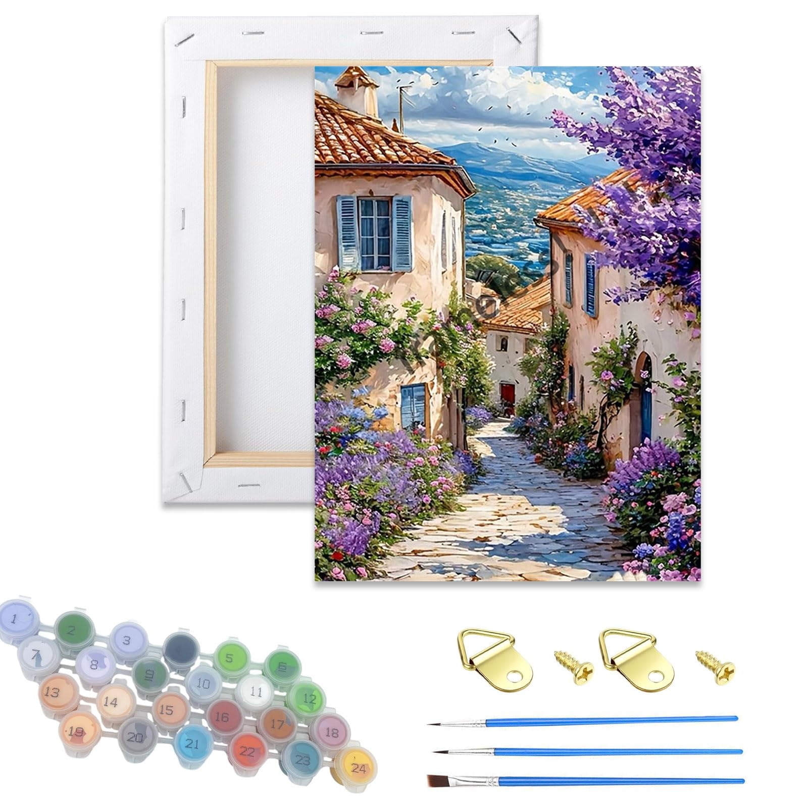 Xiangxujia Landscape Wooden Framed Adult Paint By Numbers Kits,Easy Painting By Number Kits On Canvas,Color By Numbers Watercolor Gifts For Friends Home Wall Decor (Landscape)