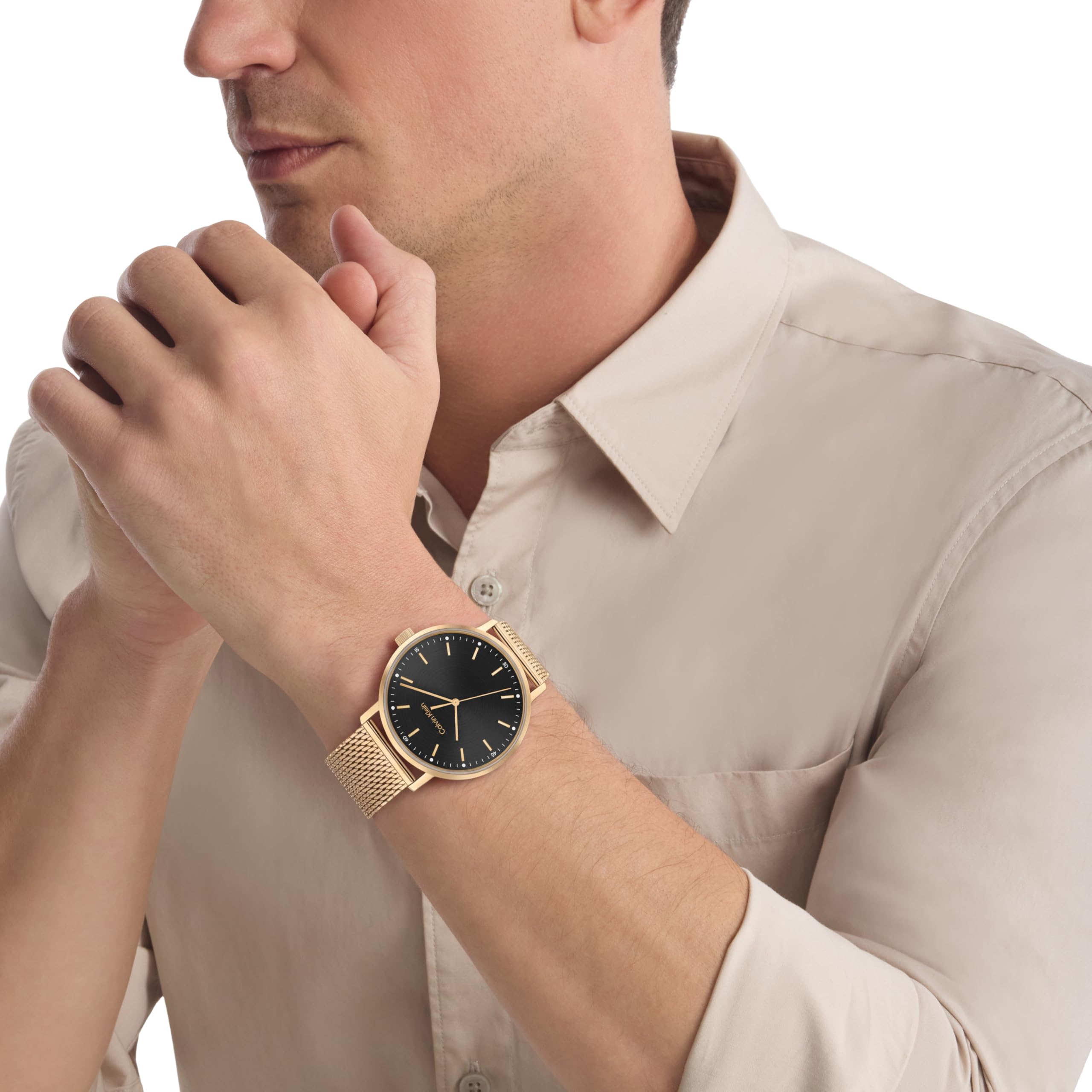 Calvin Klein Analoge Quarzuhr für Herren Modern Mesh Kollektion mit Leder- oder Edelstahlarmband in Glieder- oder Mesh-Design