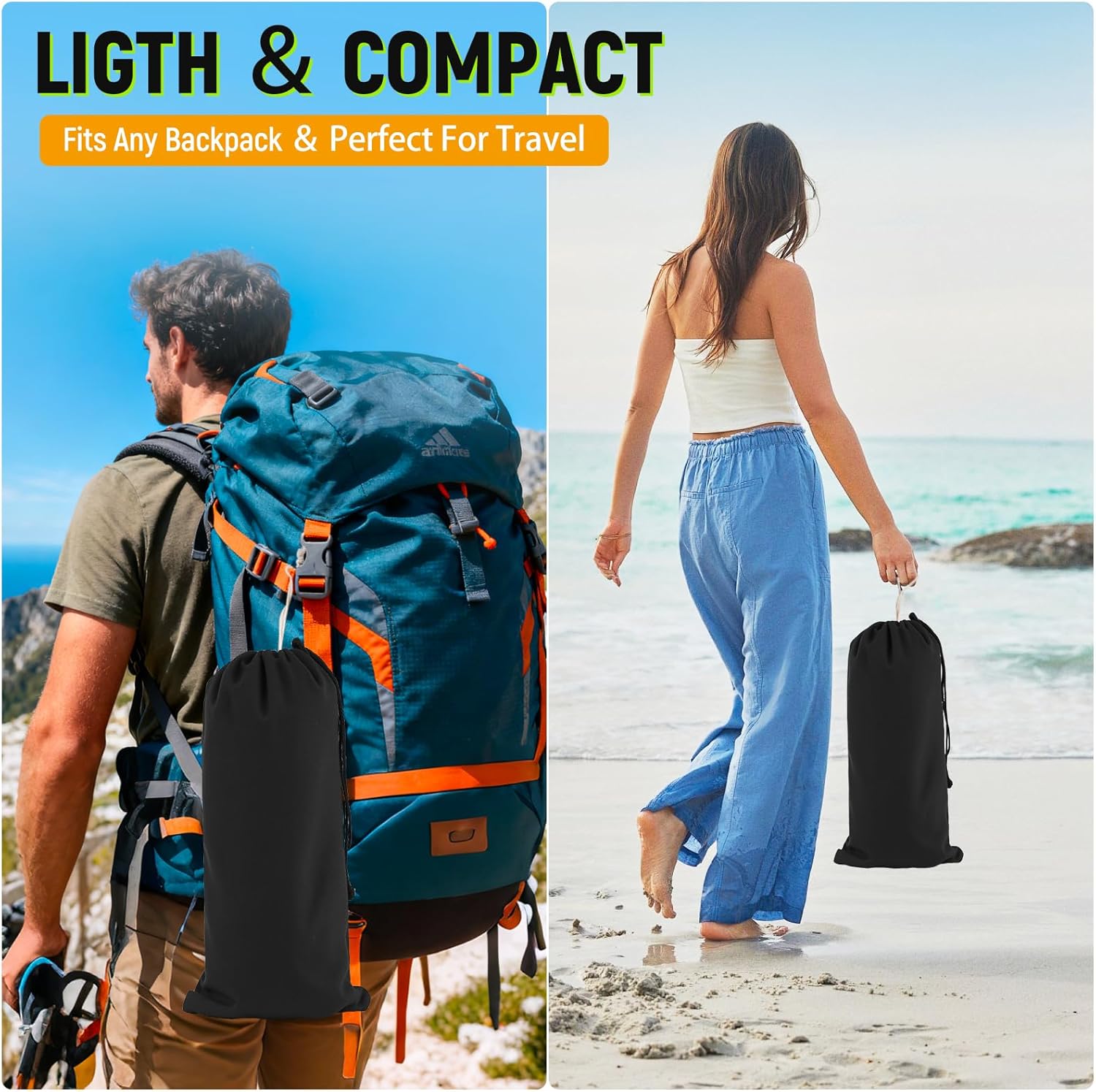 Portable Hammock,Bohemian Hammock,Rope Hammock,Suitable,Yard, Beach, Backyard,Garden (Khaki) 79 * 39