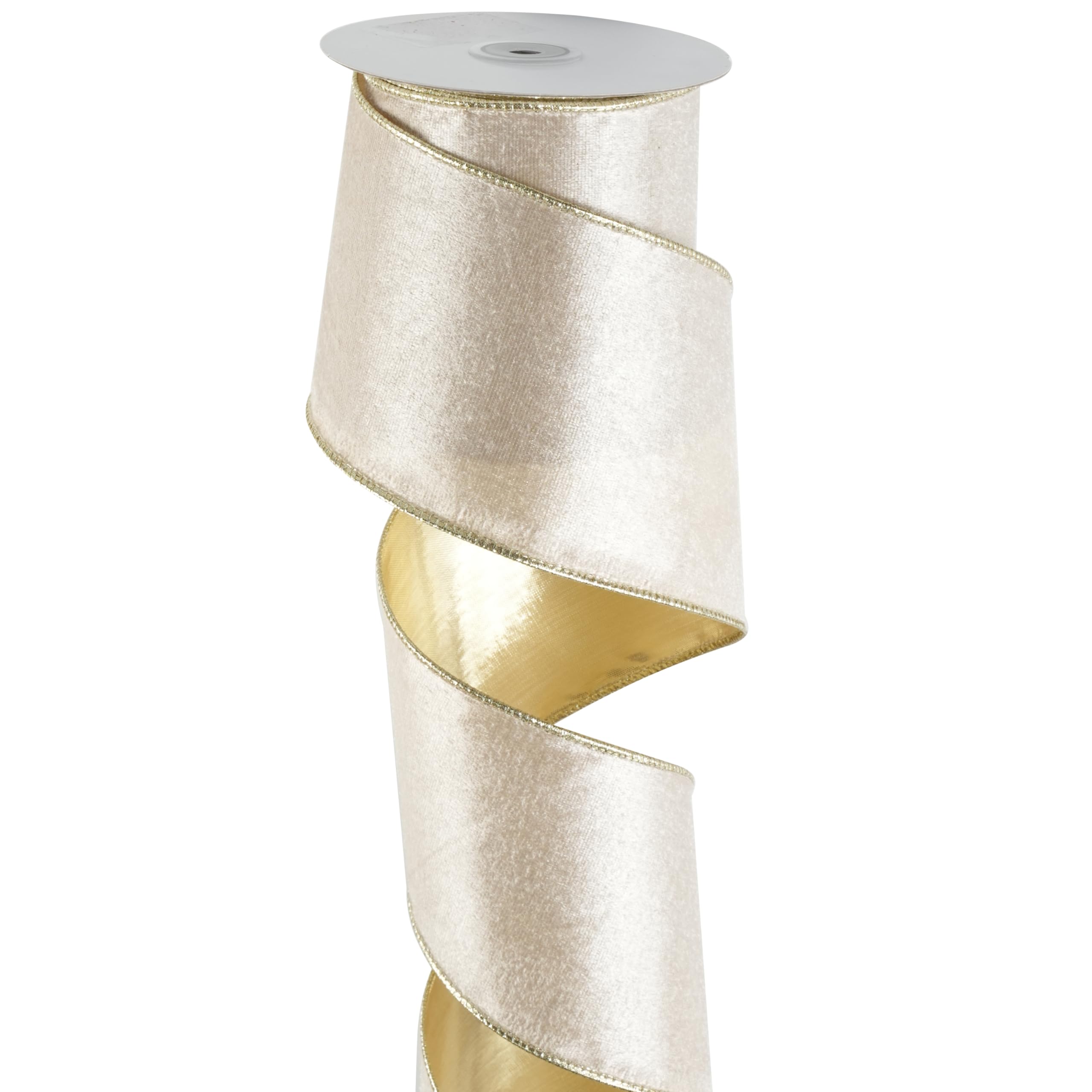 美品　Pachman DROP RIBBON ベージュ Amazon.com: DINDOSAL Champagne Gold Velvet Wired Ribbon 4 Inch x