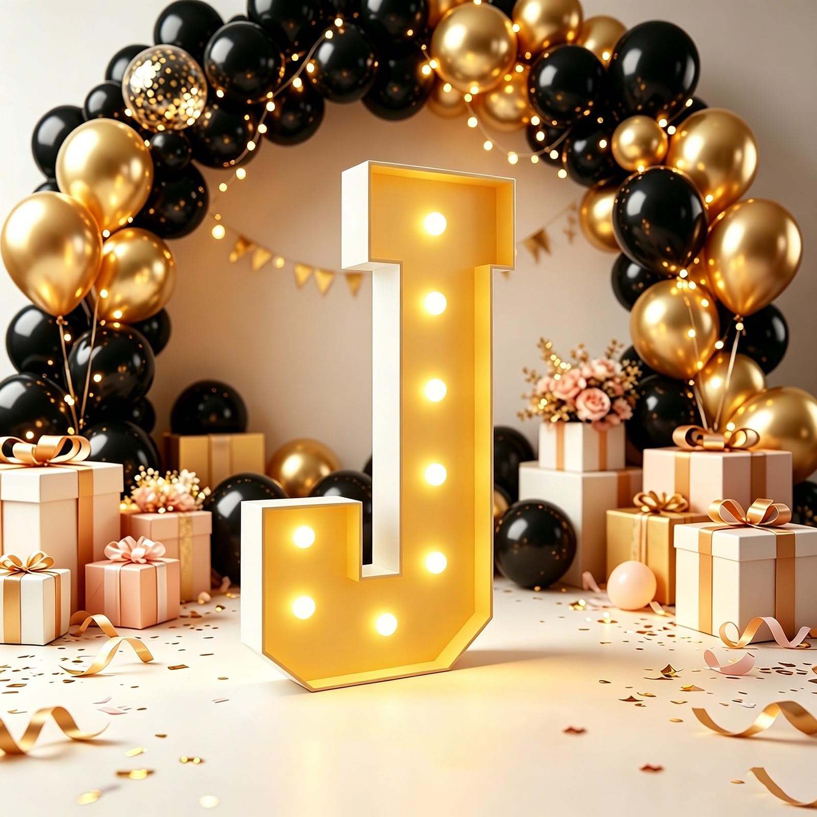 70cm/100cm/120cm Marquee Letters LED Light Up Letter(Letter J,70cm(2.3FT))