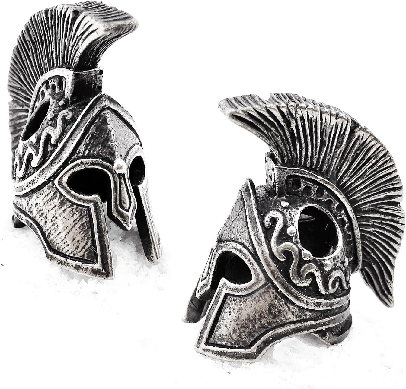 CooB 1Pcs/Lot EDC Paracord Bead, Pendant Charm, Knife Lanyard Bead Spartan Helmet. Hand-Casted Metal Paracord Beads Pendants for Custom Knife Lanyard